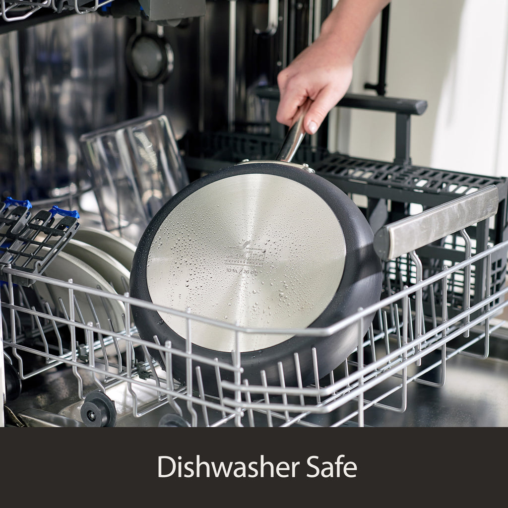 All-Clad E7853364 HA1 Hard Anodized Nonstick Dishwasher Safe PFOA Free Saute Pan Cookware, 4-Quart, Black