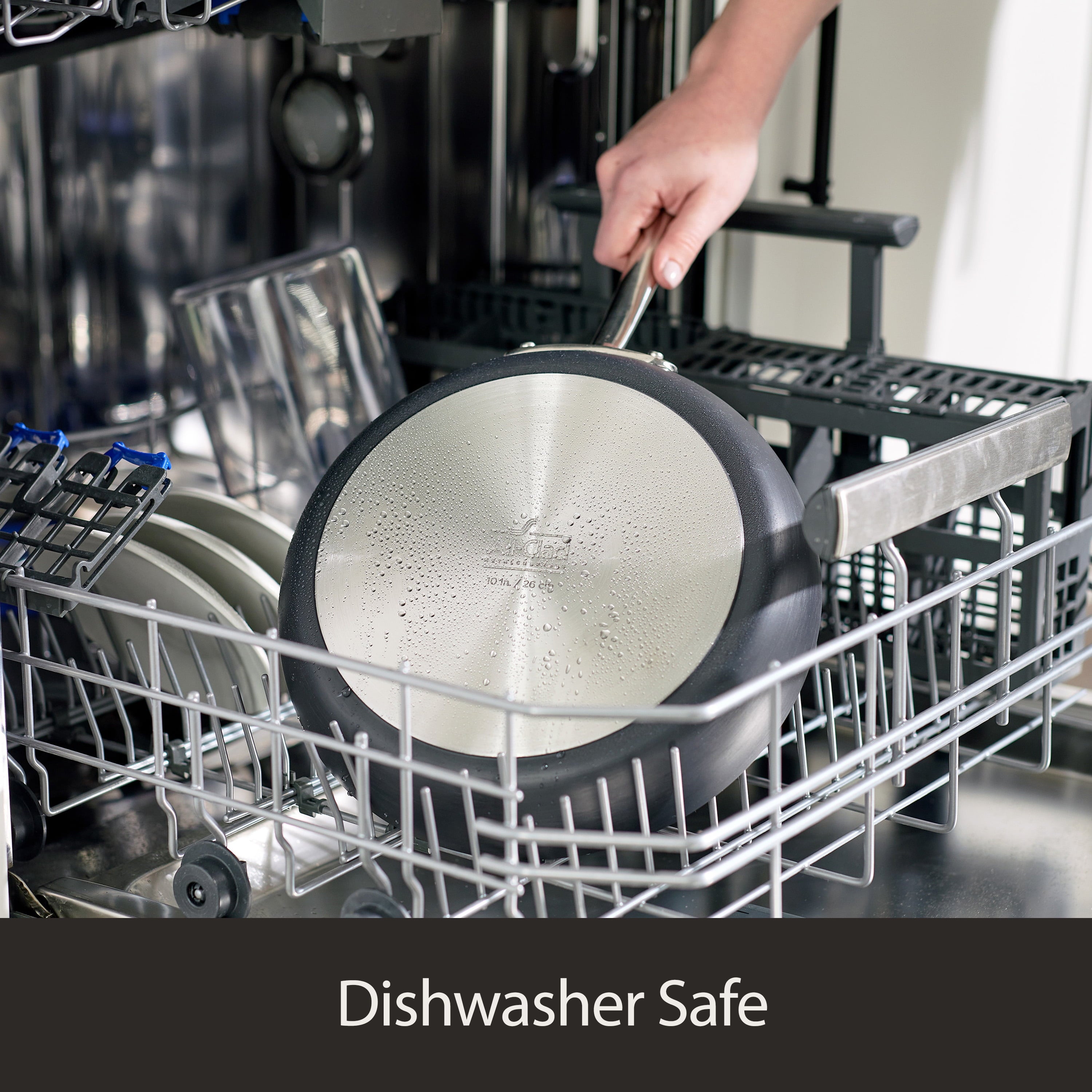 All-Clad E7853364 HA1 Hard Anodized Nonstick Dishwasher Safe PFOA Free Saute Pan Cookware, 4-Quart, Black