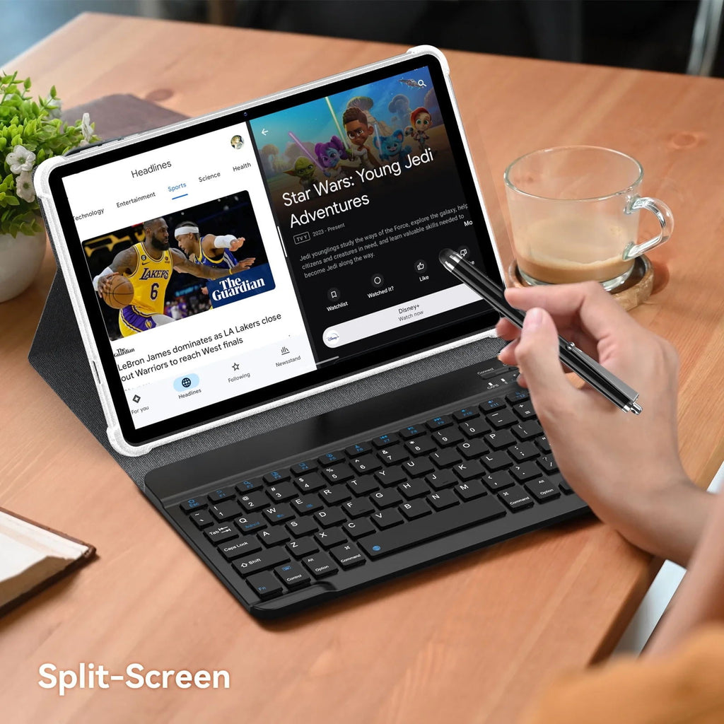 Android 13 Tablet 10.1" Android Tablet, 4gb+64gb Storage Tablet with Keyboard, Google GMS Certified, Dual 13MP+5MP Camera, WiFi, Bluetooth, GPS, IPS Full HD Display