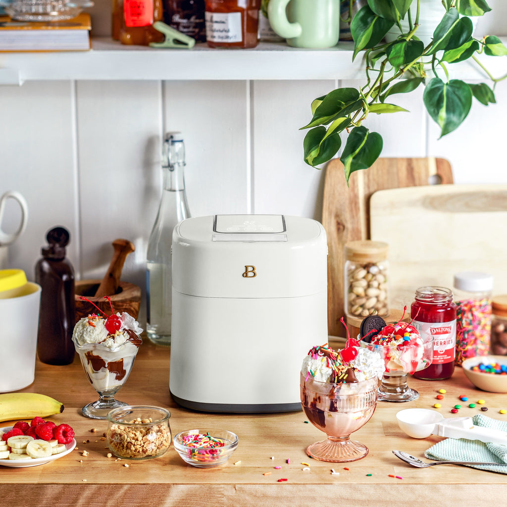 Beautiful 1.5 Qt Ice Cream Maker with Touch Activated Display, White Icing by Drew Barrymore