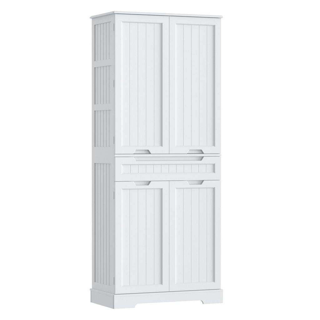 Aiho 47" H Kitchen Pantry Cabinet with 2 Doors and 2 Drawers, Solid & Sturdy, Storage Cabinet for Entryway, Kitchen - White