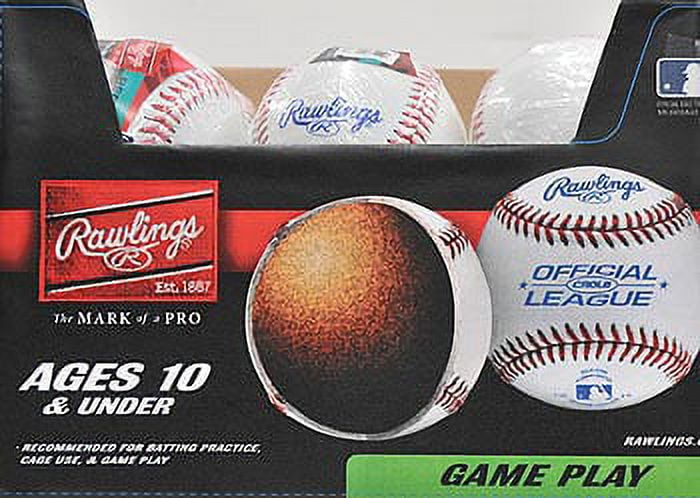 (12 Pack) Rawlings Bucket of 10U Official League CROLB Practice Youth Baseballs