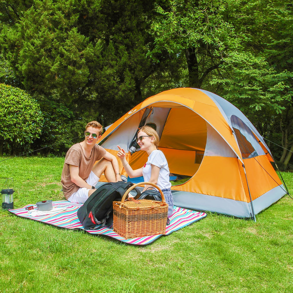 Alpha Camper 2-Person Camping Dome Tent Waterproof Portable Tent with Carry Bag, Blue