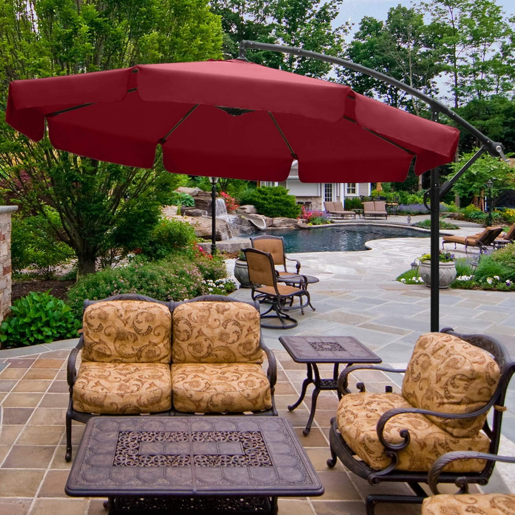 ABCCANOPY 10 FT Patio Umbrellas with Crank & Cross Base for Garden, Backyard, Pool and Beach, 12+ Colors(Turquoise)