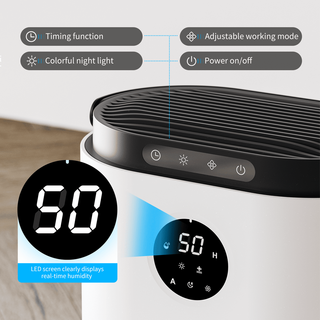 ALROCKET 5 Pint Dehumidifier Intelligent Humidity Control, 4500 Cubic Feet, Auto Defrost, Ultra Quiet for Home Large Room Bathroom Garage RV