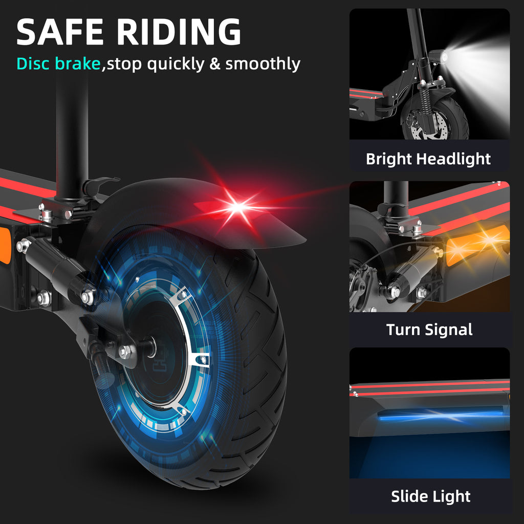 AJOOSOS X500 Electric Scooter with Seat - 40 mph Max Speed, 40 Miles Long Range, 2000W Dual Motor, 300lbs Max Load, Foldable E Scooter for Adults
