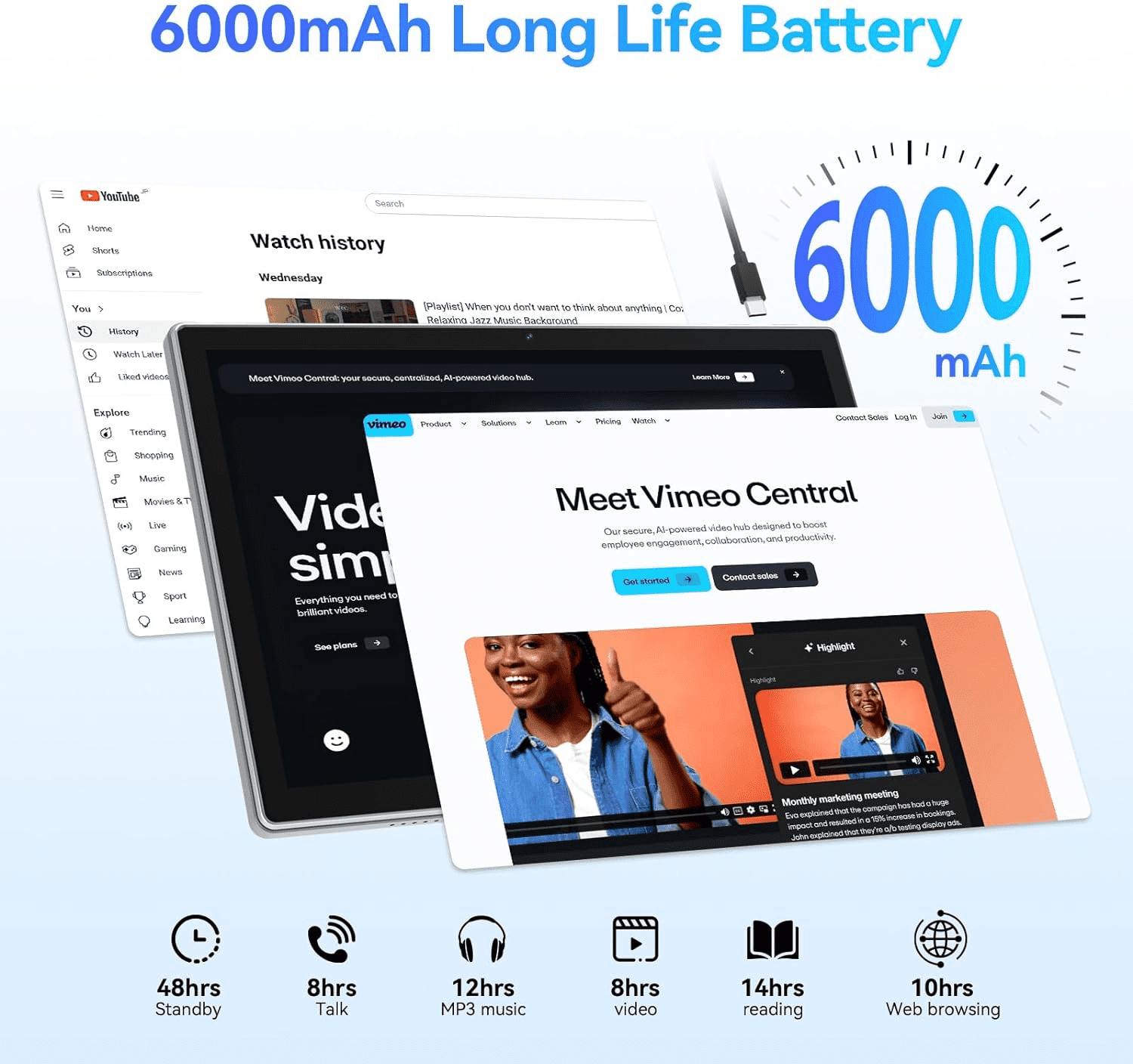 2024 Newest Android 13 Tablet with Keyboard, 10.1 inch Tablet,4 + 64GB Storage, Octa-Core, Android Tablet with Dual Camera, Google GMS Certified, Wifi, Bluetooth 4.2, 2-in-1 Android Tablets by DOMATON