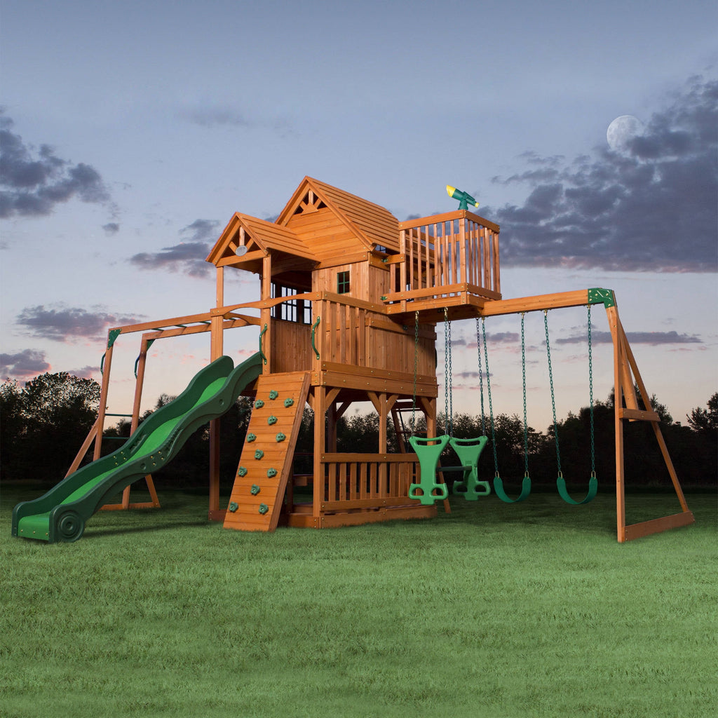 Backyard Discovery Skyfort II Wooden Cedar Swing Set