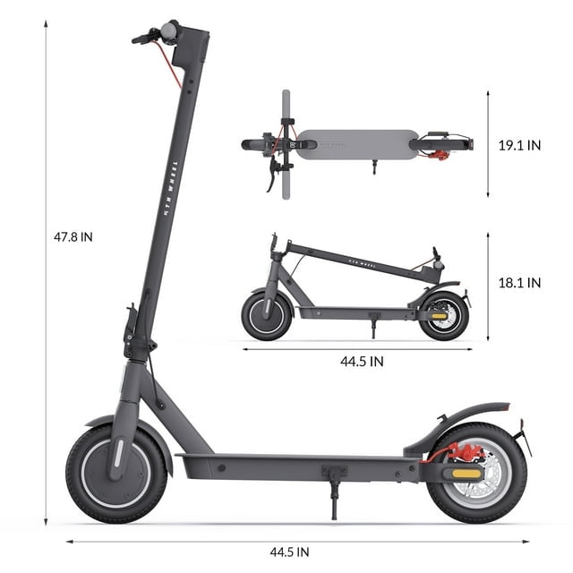 5TH WHEEL Electric Scooter with Turn Signals, 10" Solid Tires, 19.9 Miles Range & 18 mph, 350W Motor, Foldable Electric Scooter for Adults