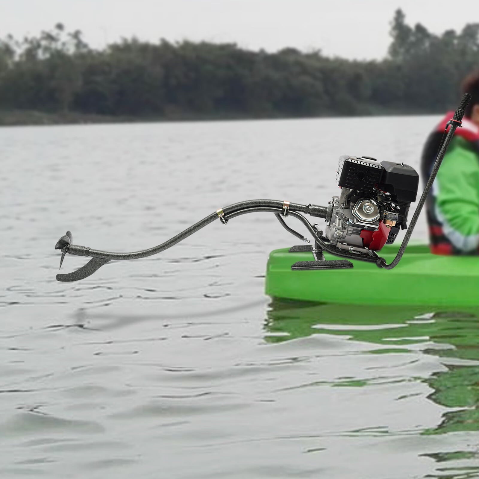 Aiqidi 15HP 4 Stroke Outboard Motor, 420CC GB420 Single Cylinder General Gasoline Fishing Boat Engine+Bracket