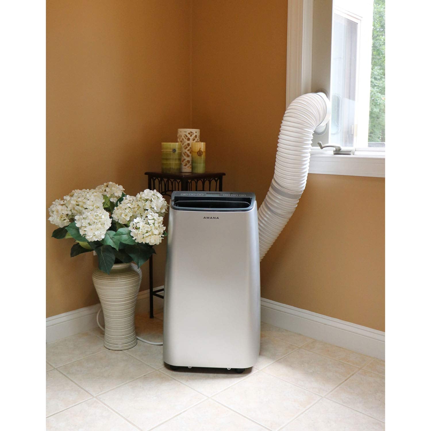 Amana 12,000 BTU, Portable Air Conditioner with Remote Control in Gold/Black for Rooms up to 500 -Sq. ft.
