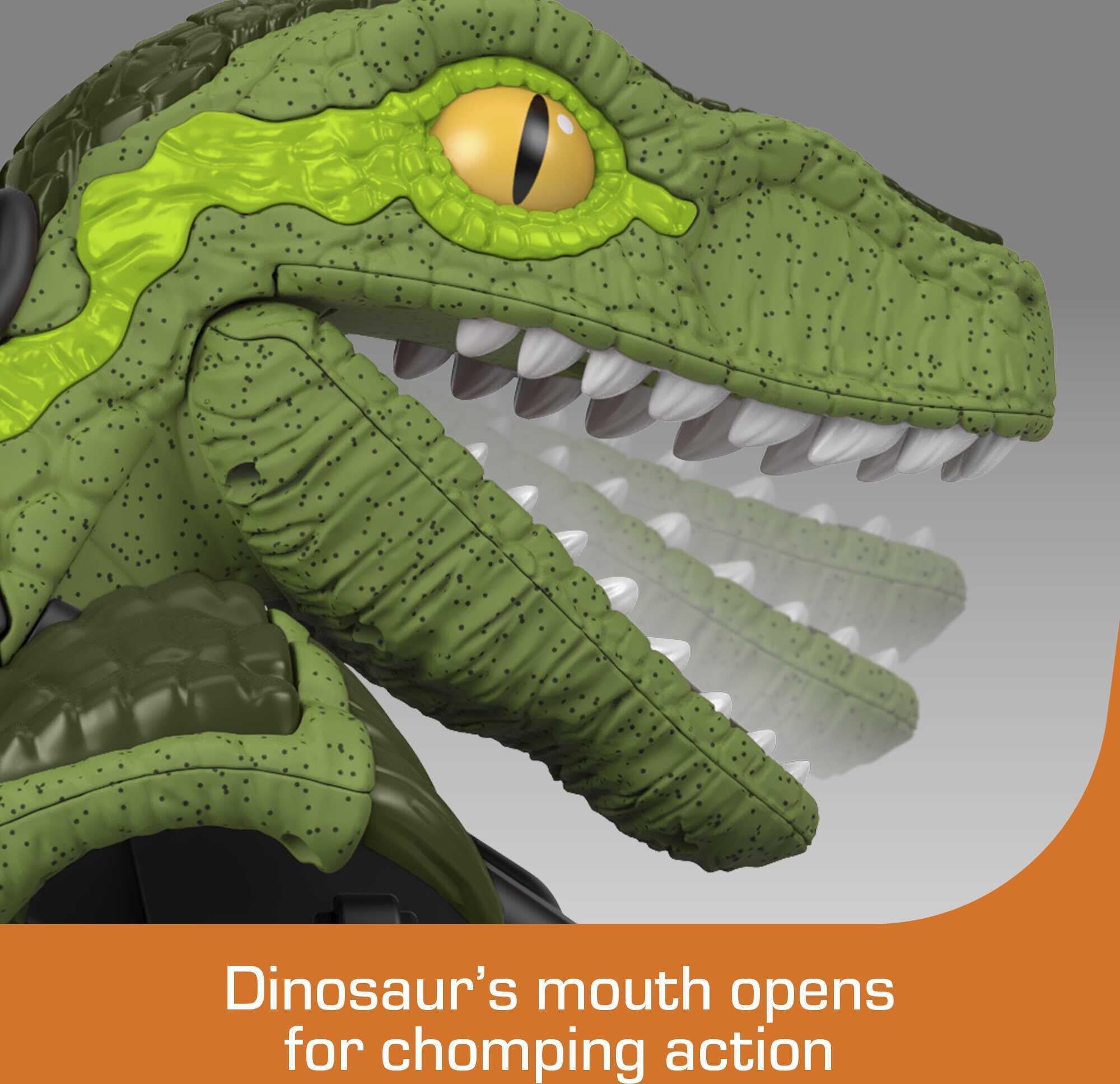 12V Power Wheels Jurassic World Dino Racer Battery-Powered Ride-On ATV Dinosaur Toy, Green