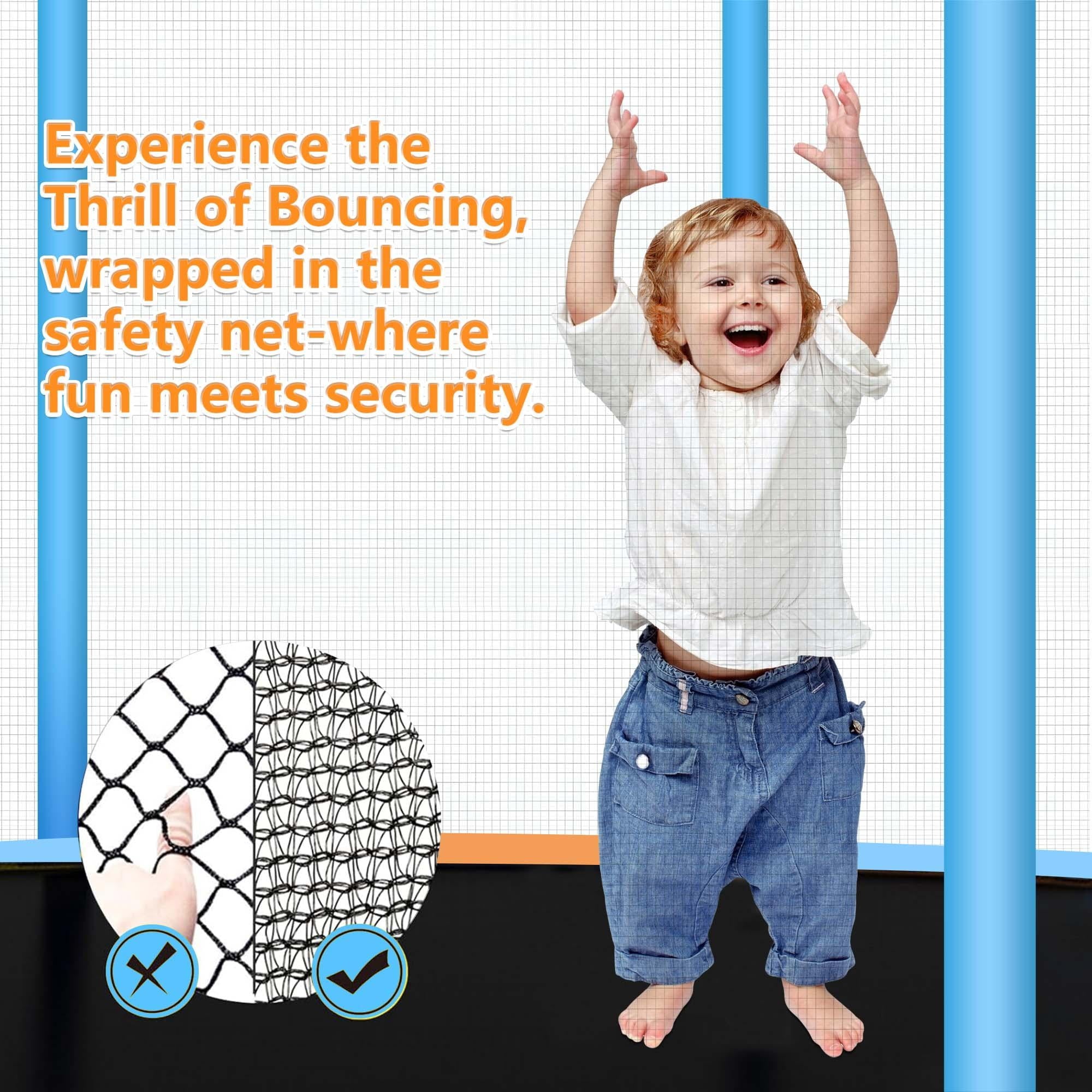 14ft Trampoline with Basketball Hoop, SEGMART Upgraded Round Kids Outdoor Trampoline with Enclosure, Heavy-Duty Backyard Trampoline for Adults and Kids, Blue