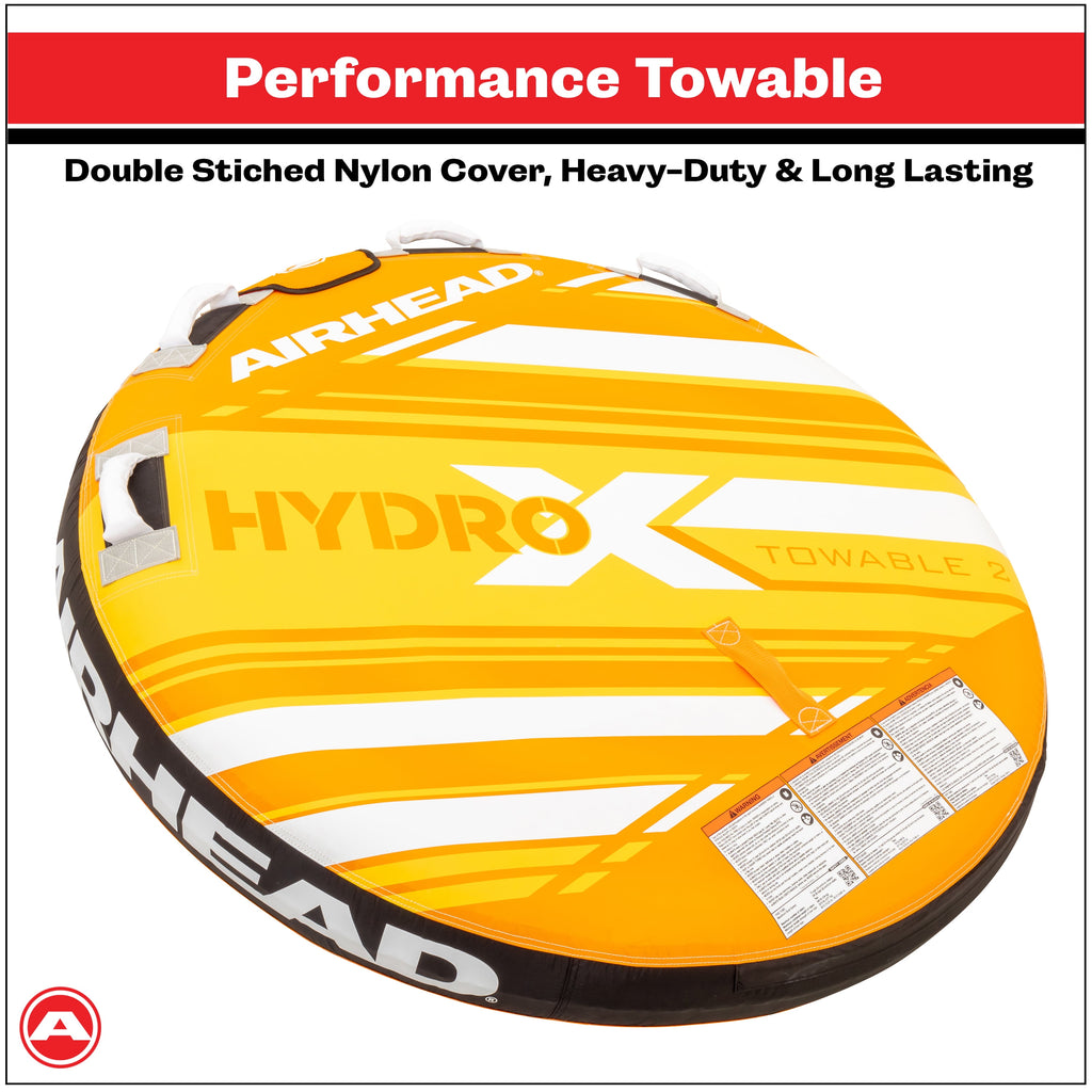 Airhead Hydro X 2 Person Towable Tube for Boating, Orange