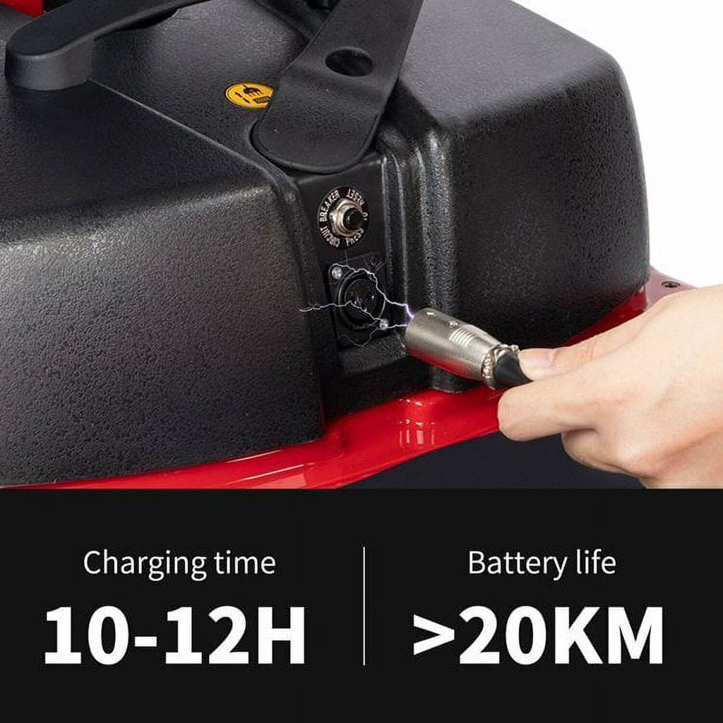 1inchome 4 Wheel Mobility Scooter for Seniors, Folding Electric Powered Wheelchair Device for Adults, Elderly, Gift for Elderly, Red