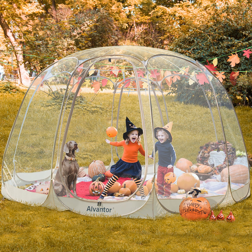 Alvantor Bubble Tent Gazebo Pop Up 15x15 Beige 1 Room Halloween