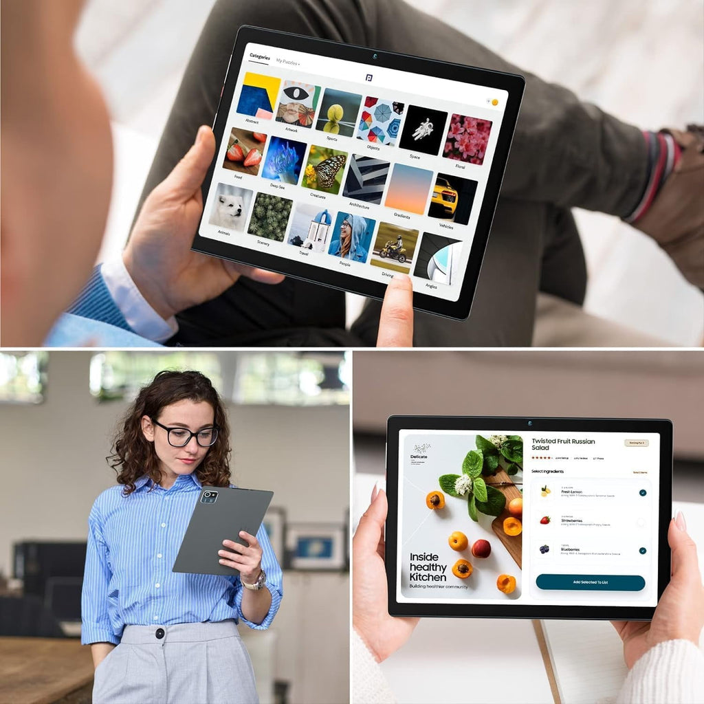 10 inch Tablet Android 13 Tablets, Quad-Core Tablet PC, 6GB RAM, 64GB ROM, 128GB Expand, 5000mAh, 1280x800 HD Touch Screen, 5MP+8MP, Wifi, Dual Camera - Grey