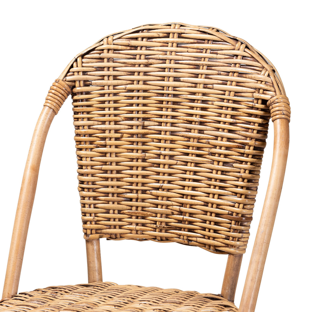 bali & pari Neola Rattan BOHO Bar Stool, Natural Brown