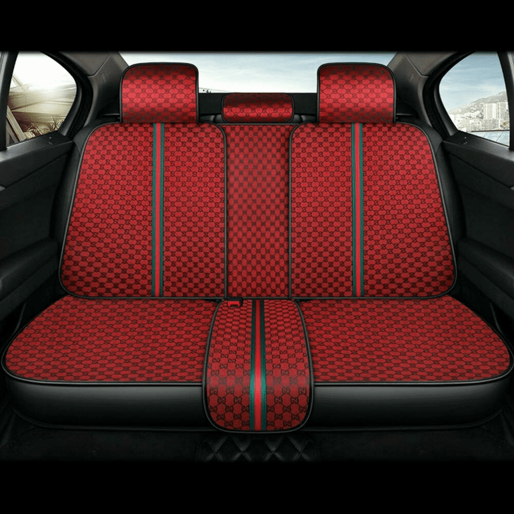 Aotiyer Universal Car Seat Covers 5PCS Full Set Car Seat Covers Accessories Breathable Leather Automotive Seat Covers for Most Cars SUVs Pick-up Trucks