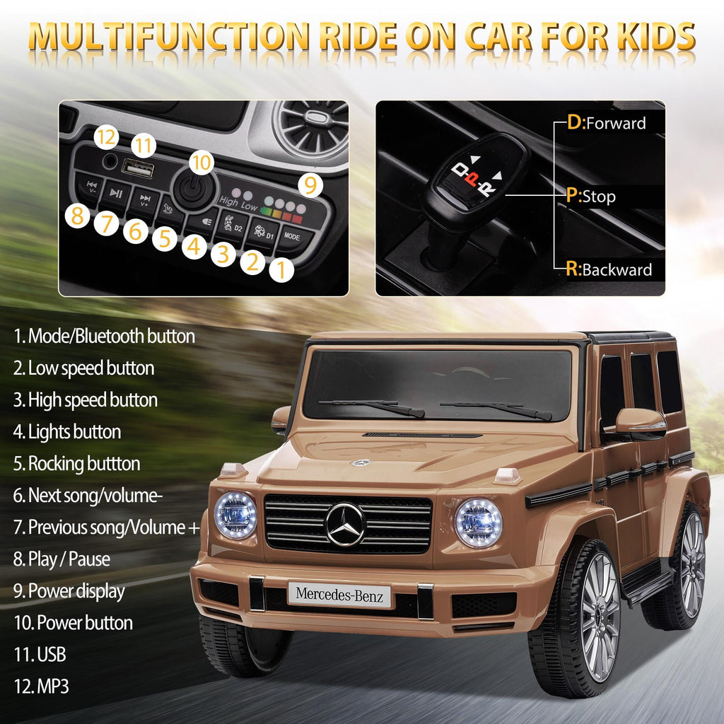 24V Ride on Car with Remote Control for Kids Mercedes Benz Ride on Car Toy for Boys and Girls 3-6 Years Old, Electric Vehicle, Bluetooth, LED Light, White
