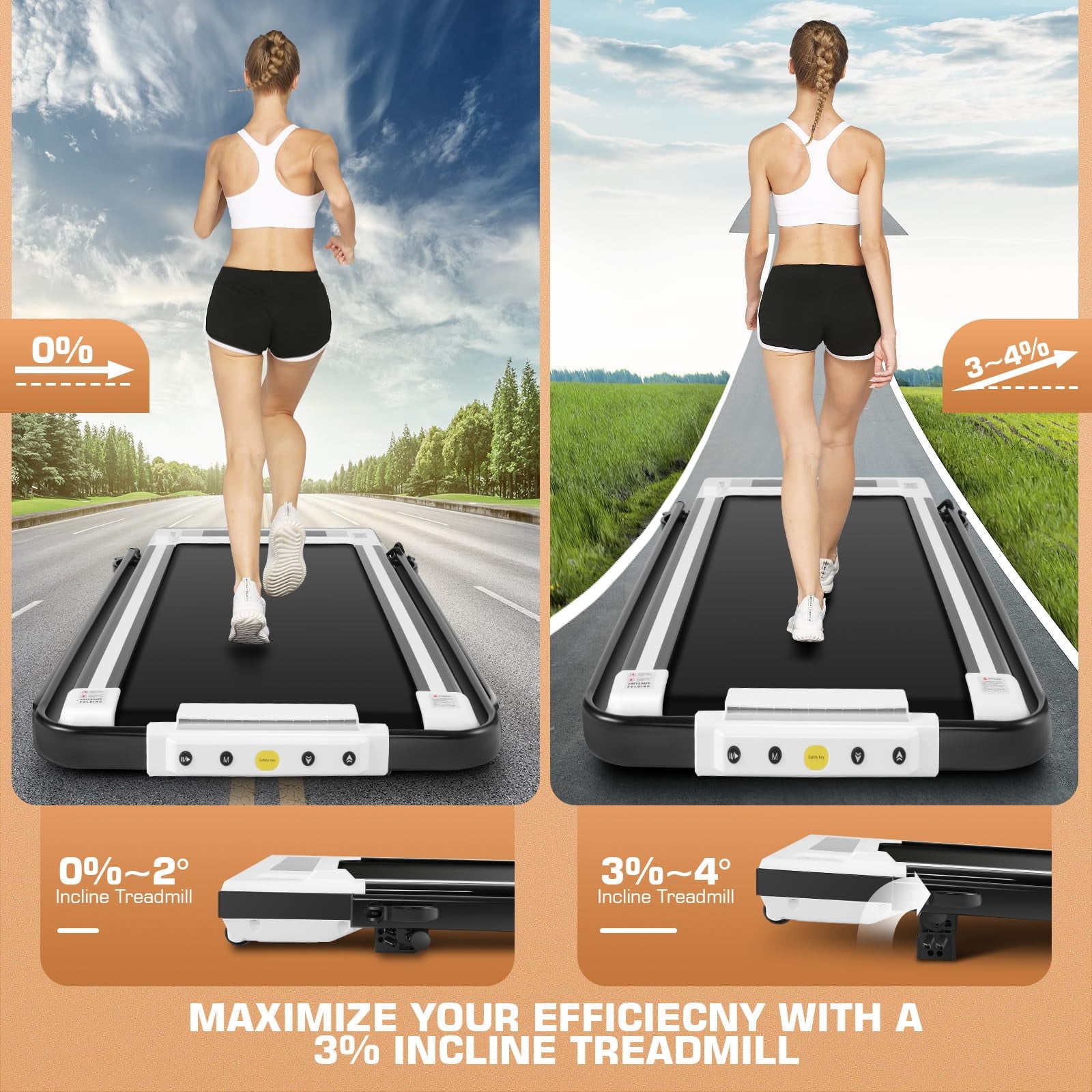 ANCHEER Treadmills, 2 in 1 Folding Treadmill, Walking Pad Treadmill Under Desk for Home Use, Portable Treadmill with Remote Control, Installation-Free