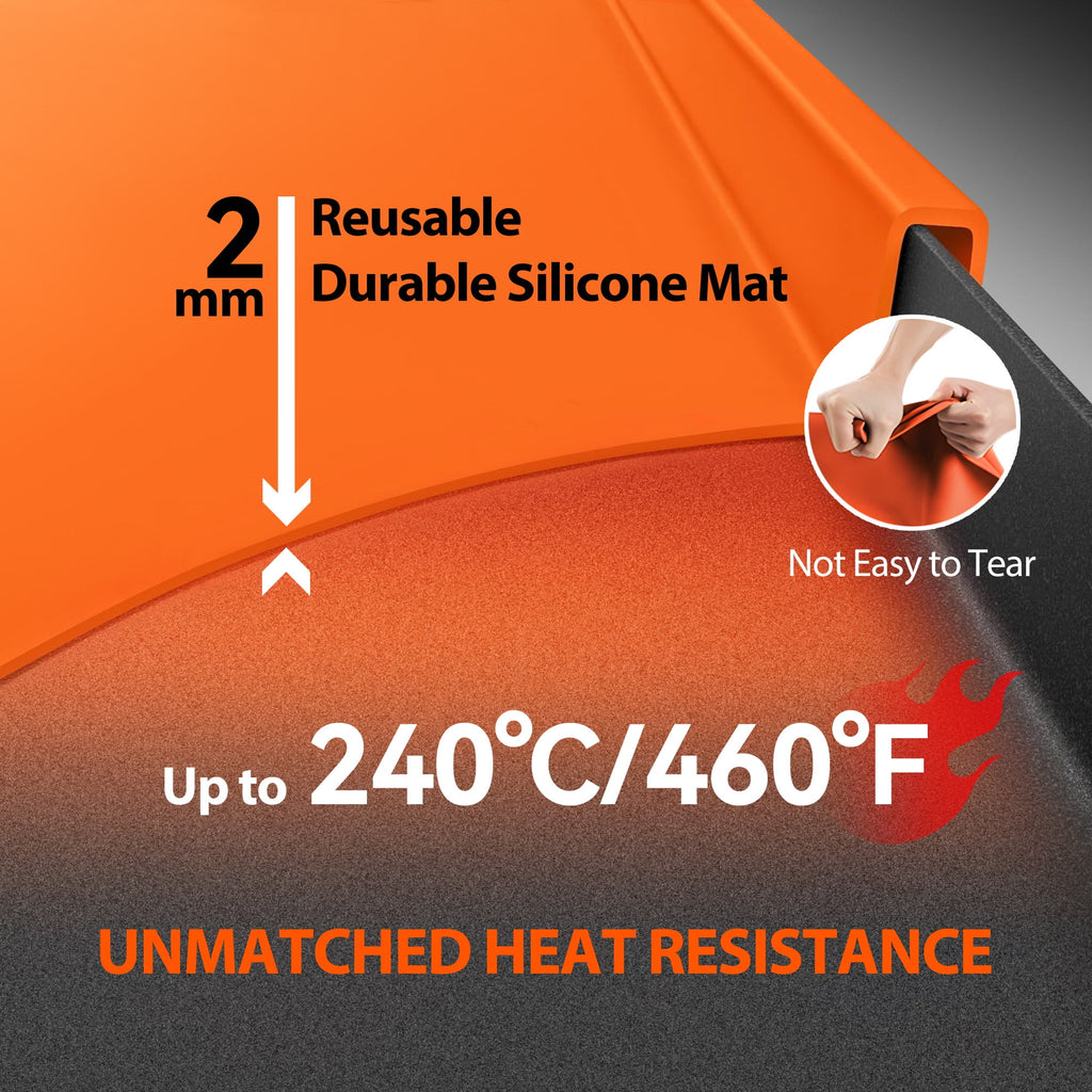 36 Inch Blackstone Griddle with Orange Cover, Heavy Duty Food Grade Silicone Grill Cover