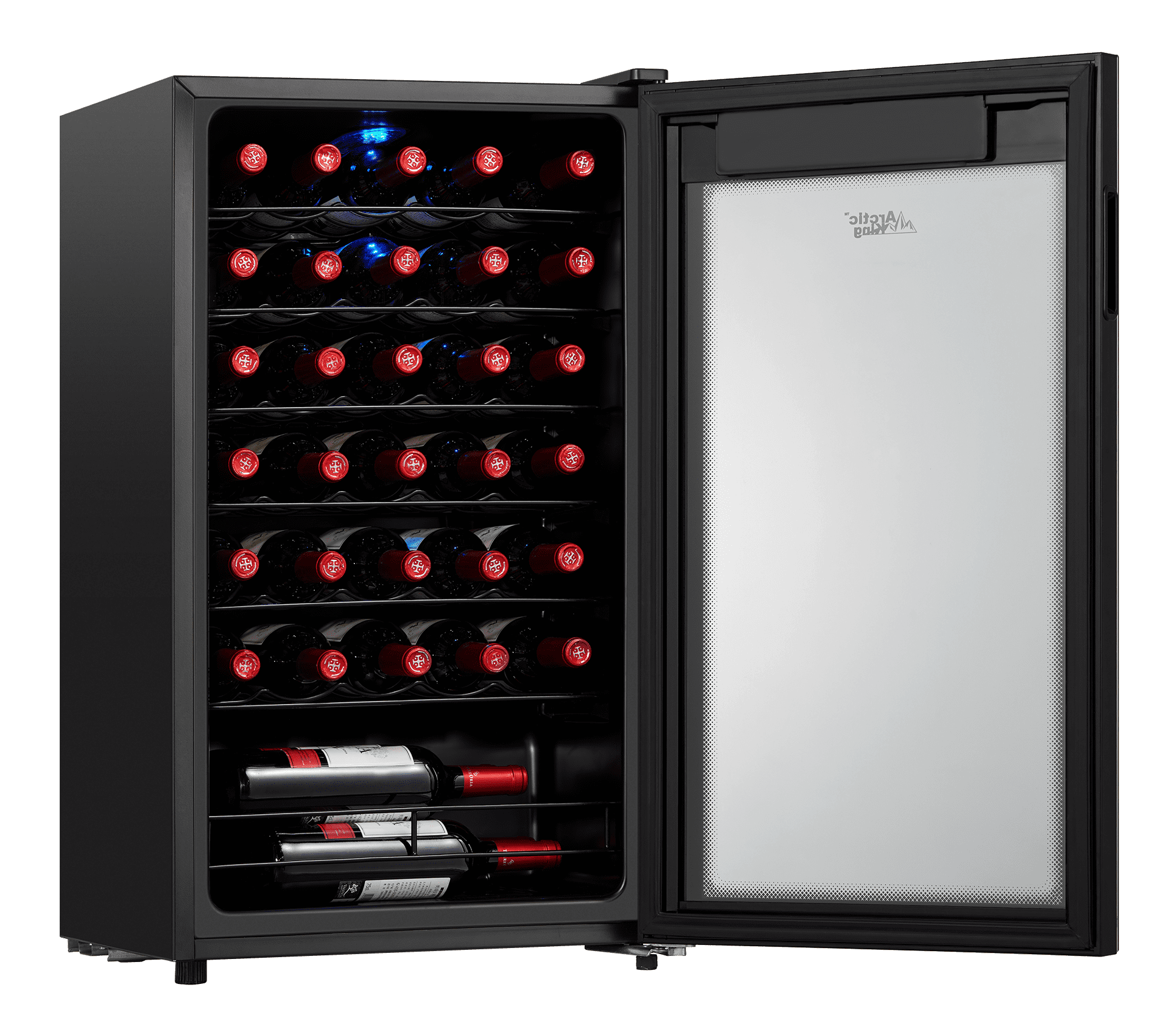 Arctic King Premium 34-Bottle Standard Wine Cooler, Glass Door, AWCA034ADB