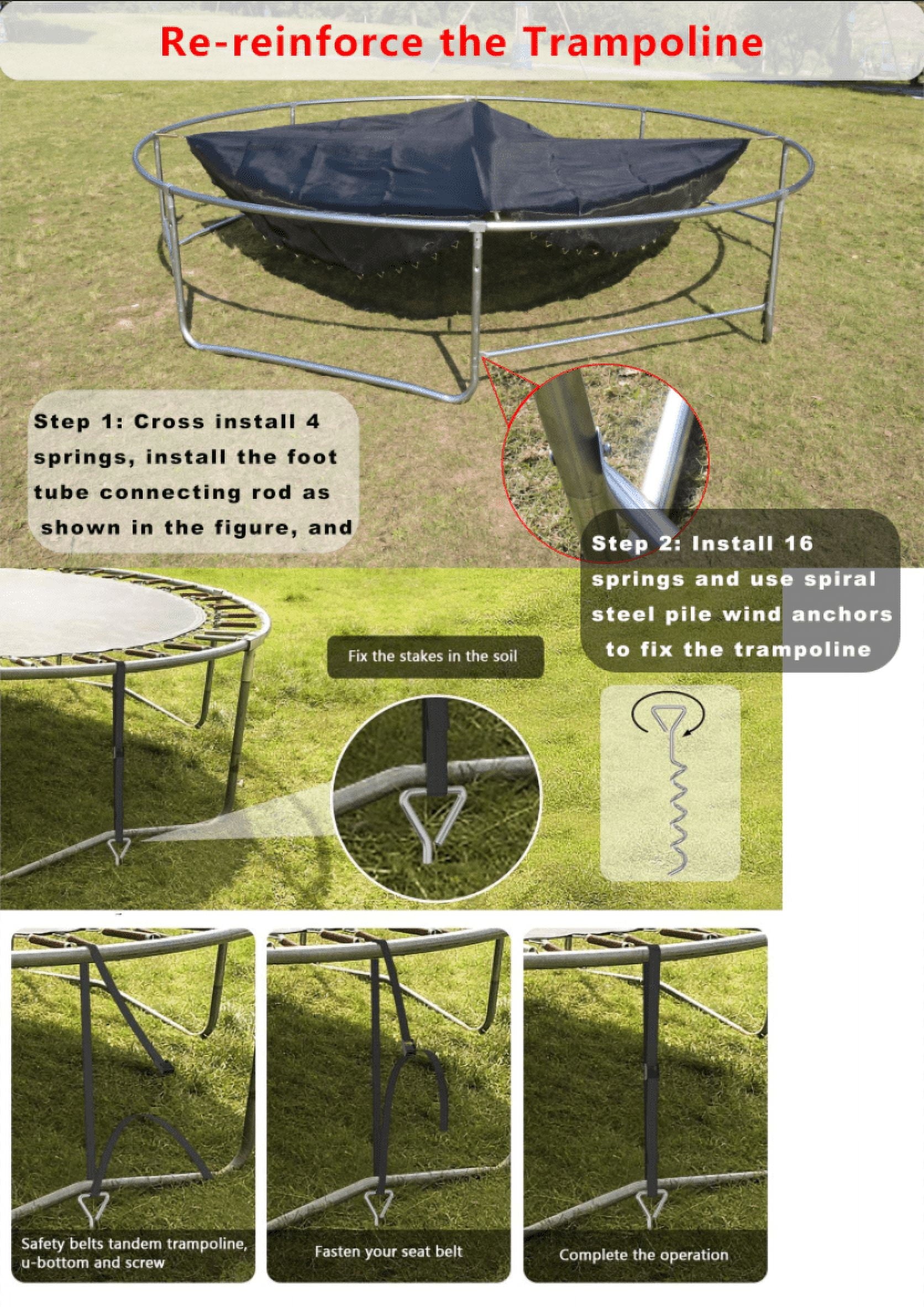 16FT Trampoline for 8-9 Kids Adults with Basketball Hoop, Ladder, Light, Sprinkler, Socks, Outdoor Heavy Duty Recreational Trampoline