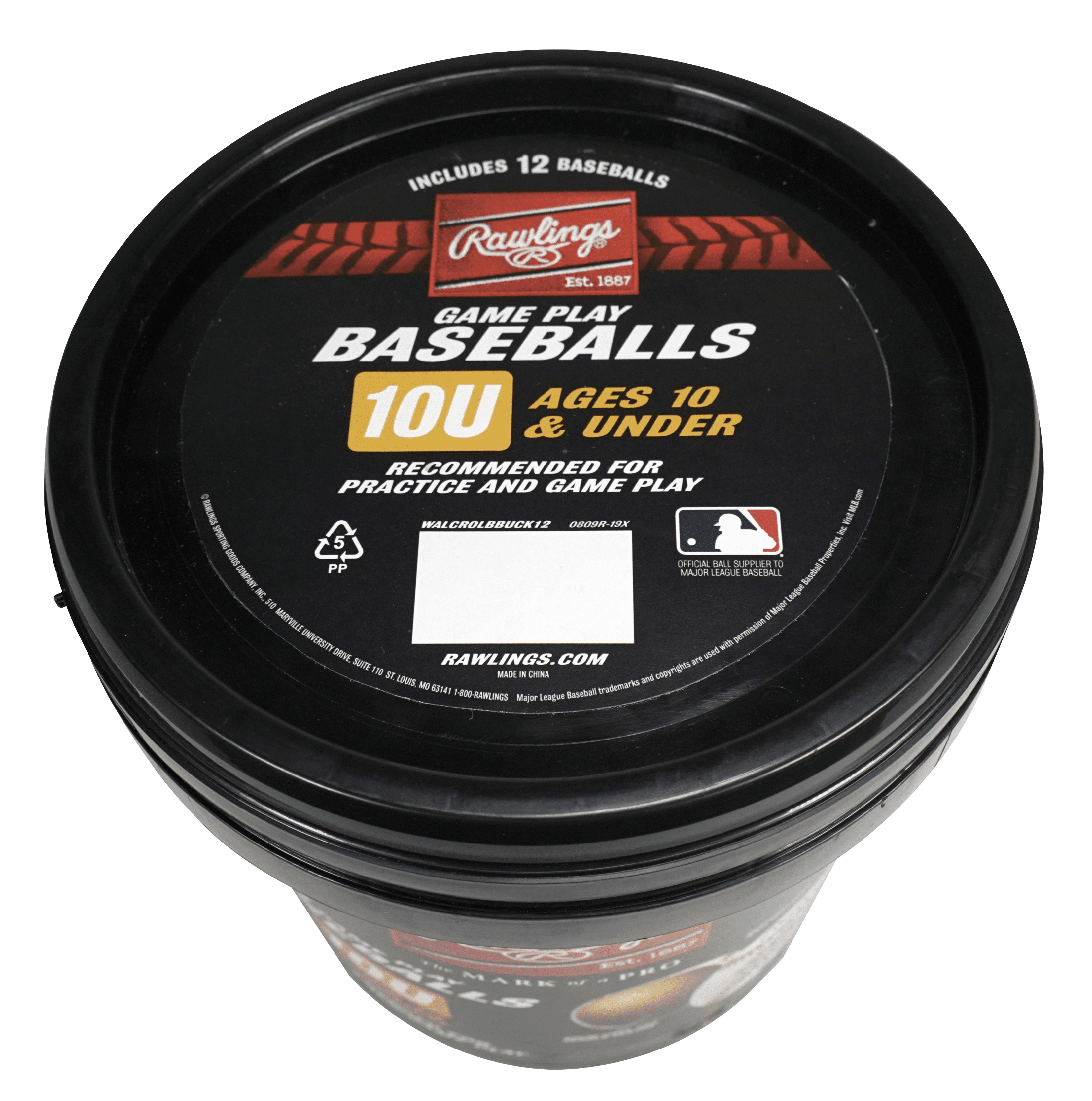 (12 Pack) Rawlings Bucket of 10U Official League CROLB Practice Youth Baseballs