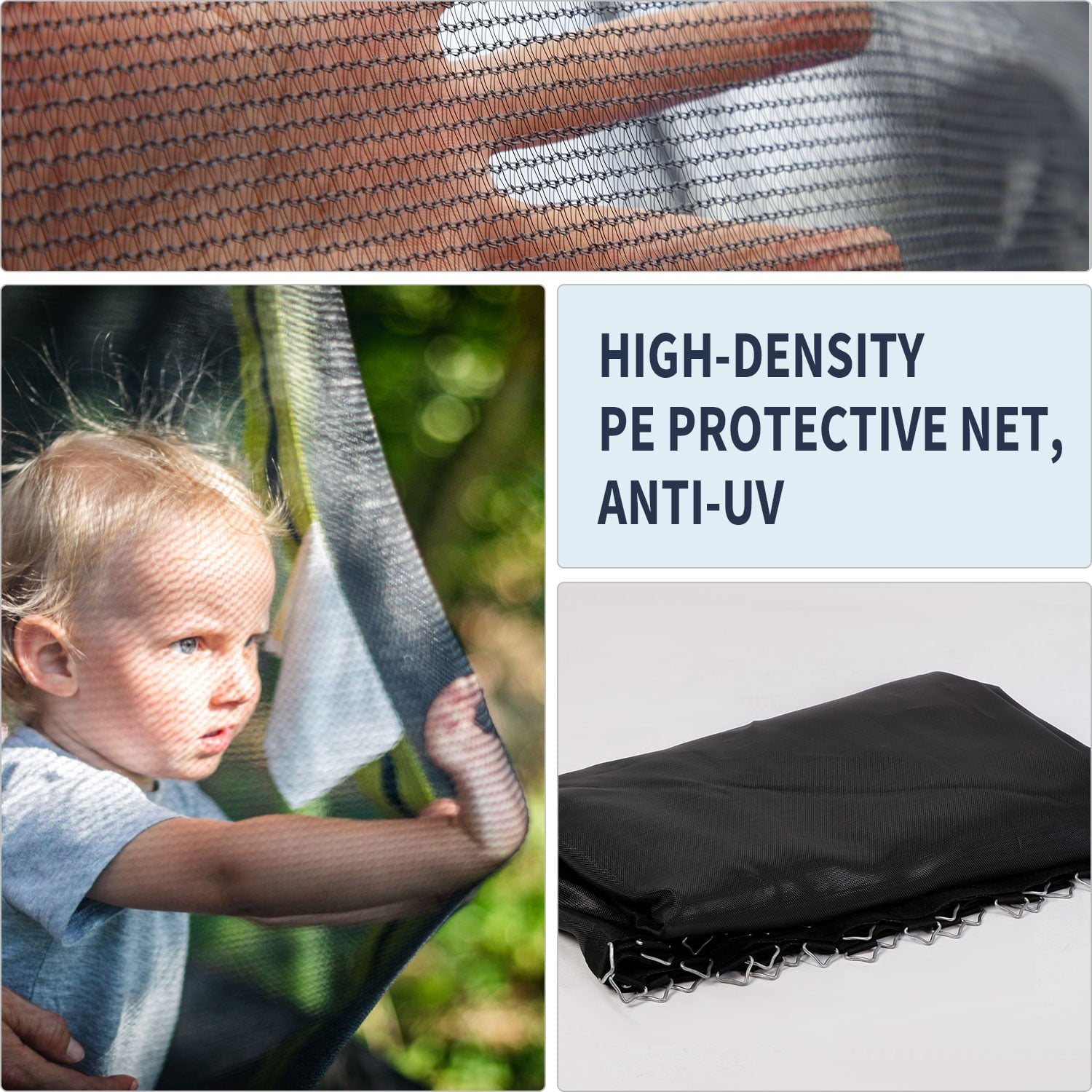 14FT Trampoline for Kids, Trampoline with Basketball Hoop&Safety Enclosure Net, 880LBS Capacity 4 Kids, Waterproof Mat and Ladder, Outdoor Backyard Trampoline