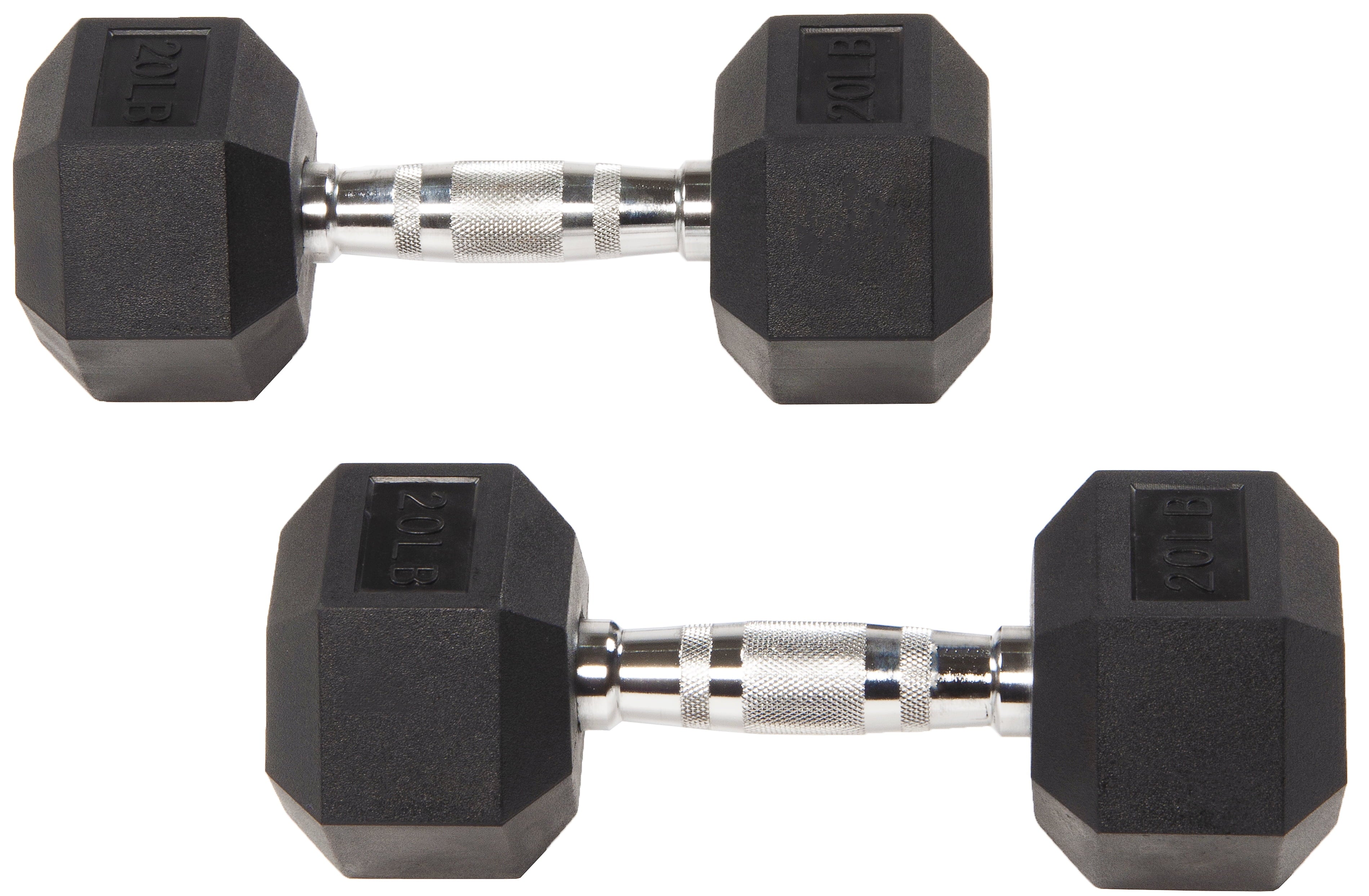BalanceFrom Rubber Encased Hex Dumbbells, 20 Lbs. Pair