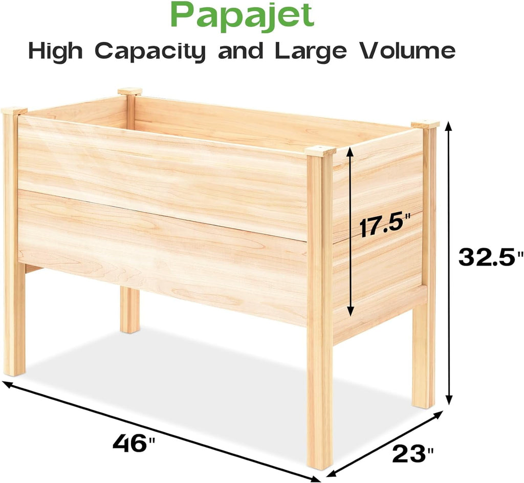 AMERLIFE Raised Garden Bed 4x2x2.6 ft Large Capacity Planter with Drain Hole for Growing Plants