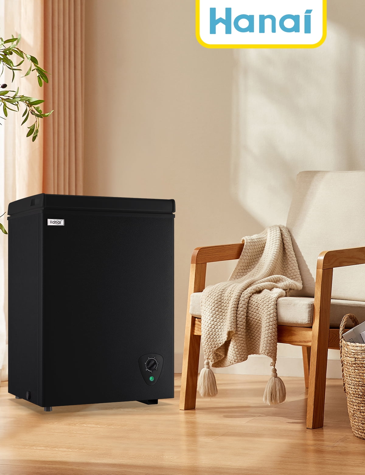 3.5 Cubic Feet Chest Freezer Small Deep Freezers with 7 Gears Temp Control Office Dorm Kitchen White