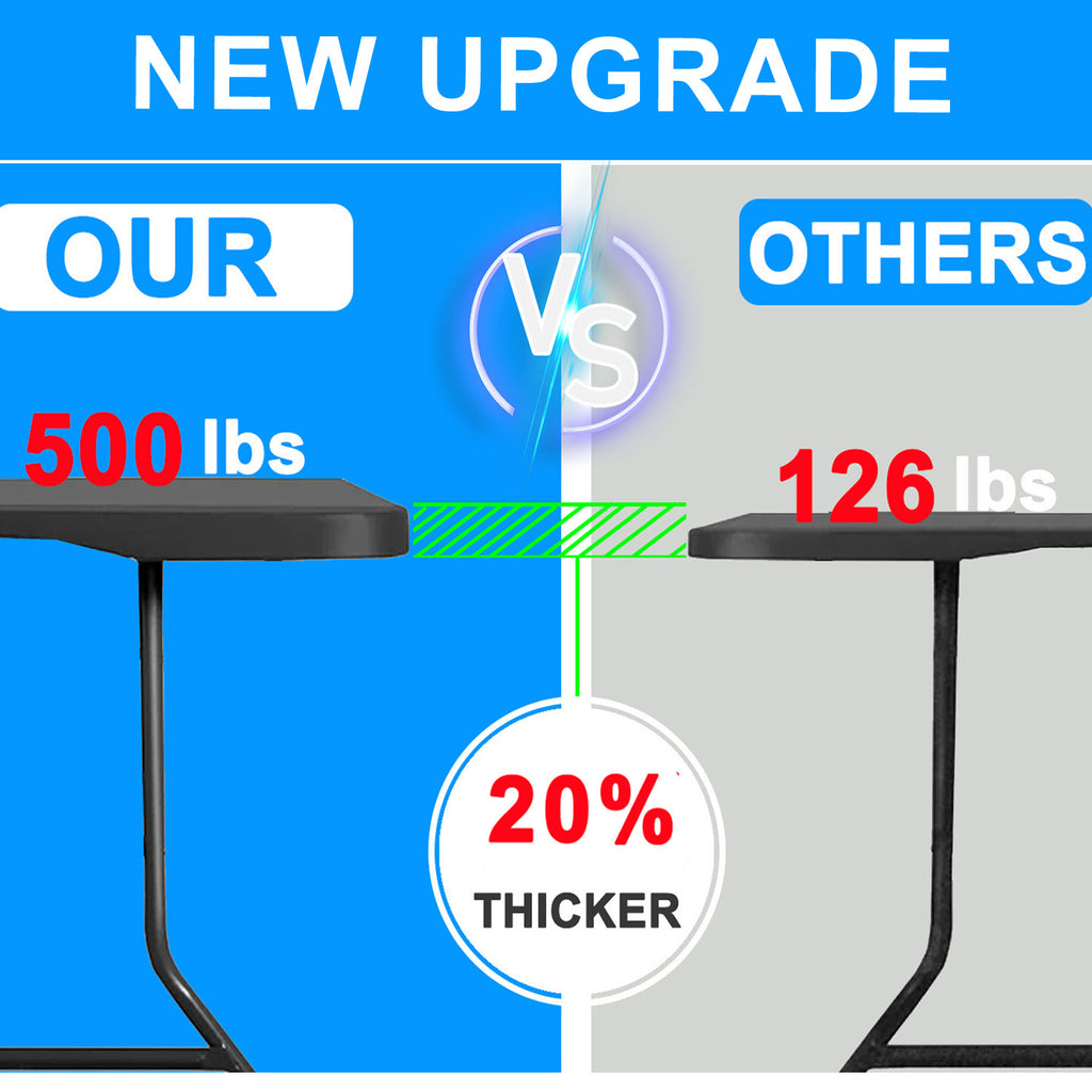 6 ft Rectangular Plastic Folding Table for Indoor Outdoor,Parties, Weddings, BBQs, Camping,Black