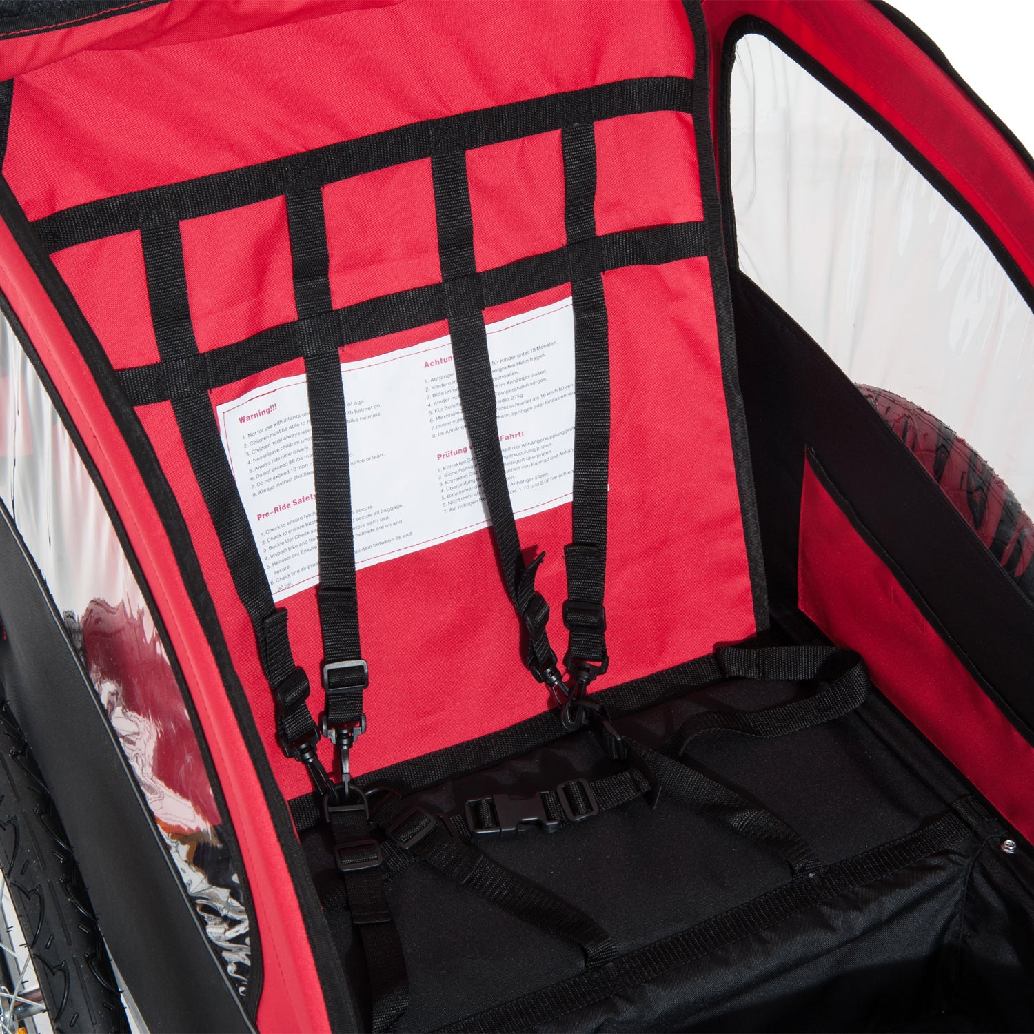 Aosom Elite 360 Swivel 2-In-1 Double Child Two-Wheel Bicycle Cargo Trailer And Jogger With 2 Safety Harnesses, Blue