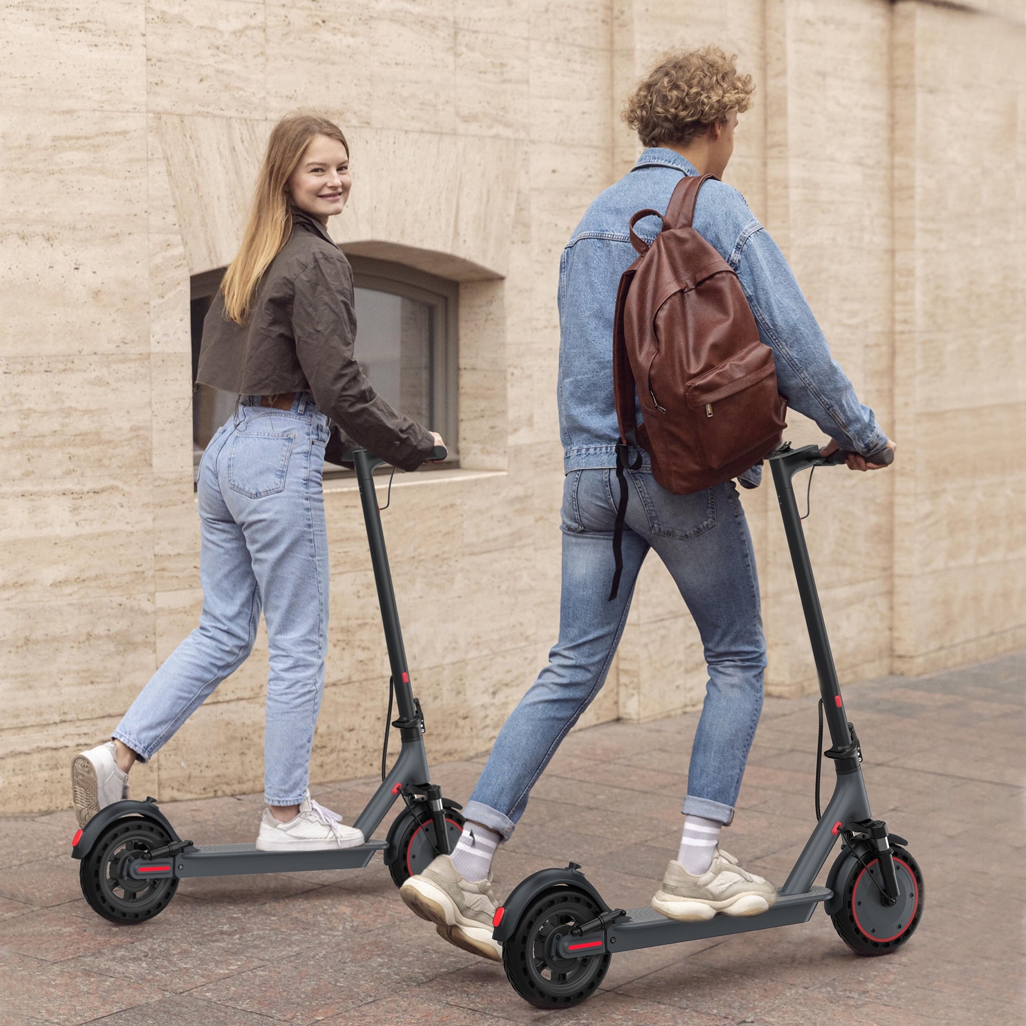 AOVOPRO TMAX 500W 10' Foldable Electric Scooter, 21 mph Top Speed with Dual Braking System and Shock Absorption