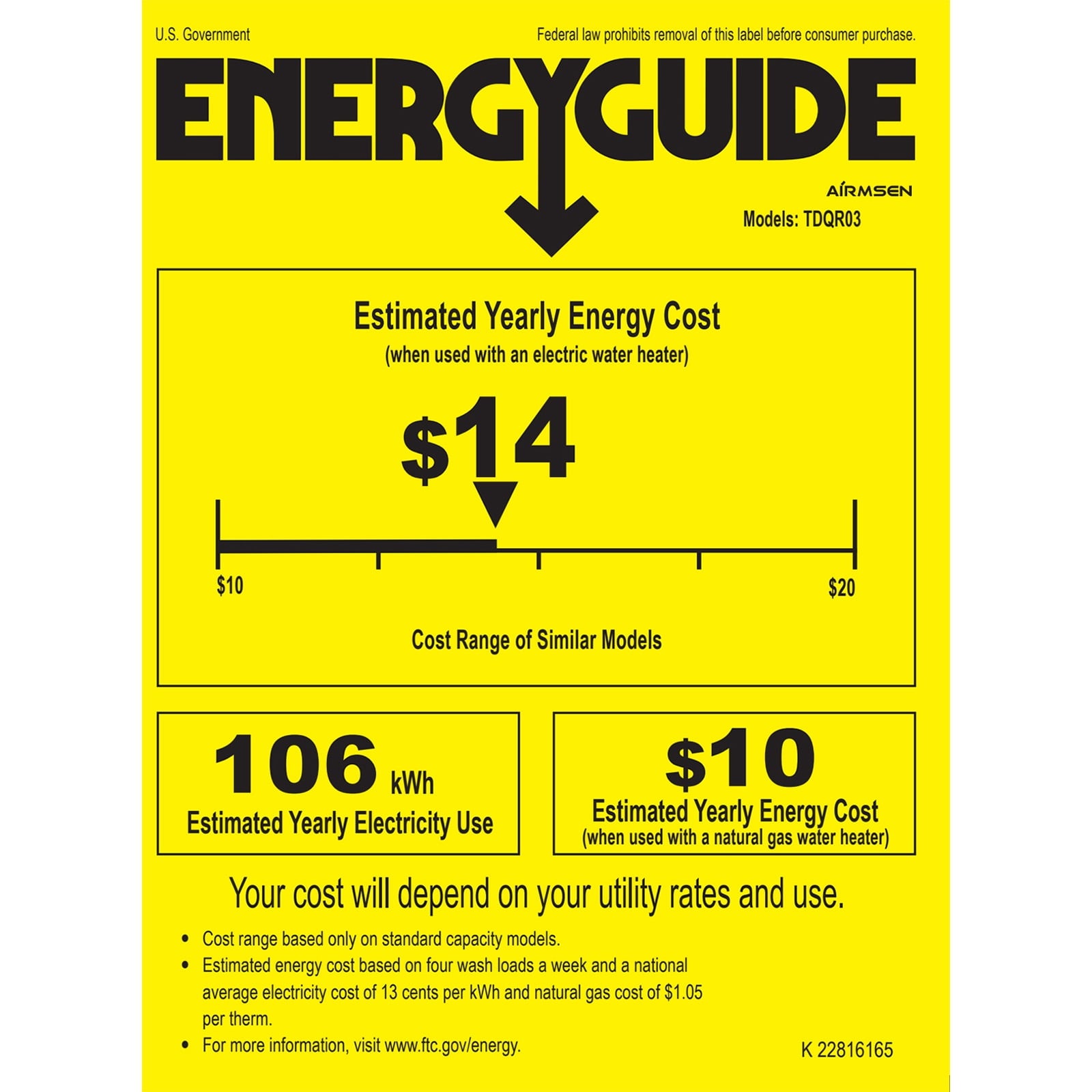 AIRMSEN Portable Countertop Dishwasher with 5-Liter Built-in Water Tank and Air-Dry Function, 5 Washing Programs, AE-TDQR03