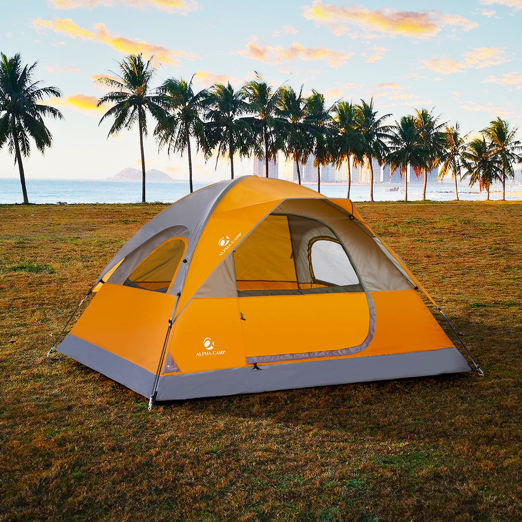 Alpha Camper 2-Person Camping Dome Tent Waterproof Portable Tent with Carry Bag, Blue