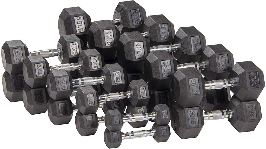 BalanceFrom Rubber Encased Hex Dumbbells, 20 Lbs. Pair