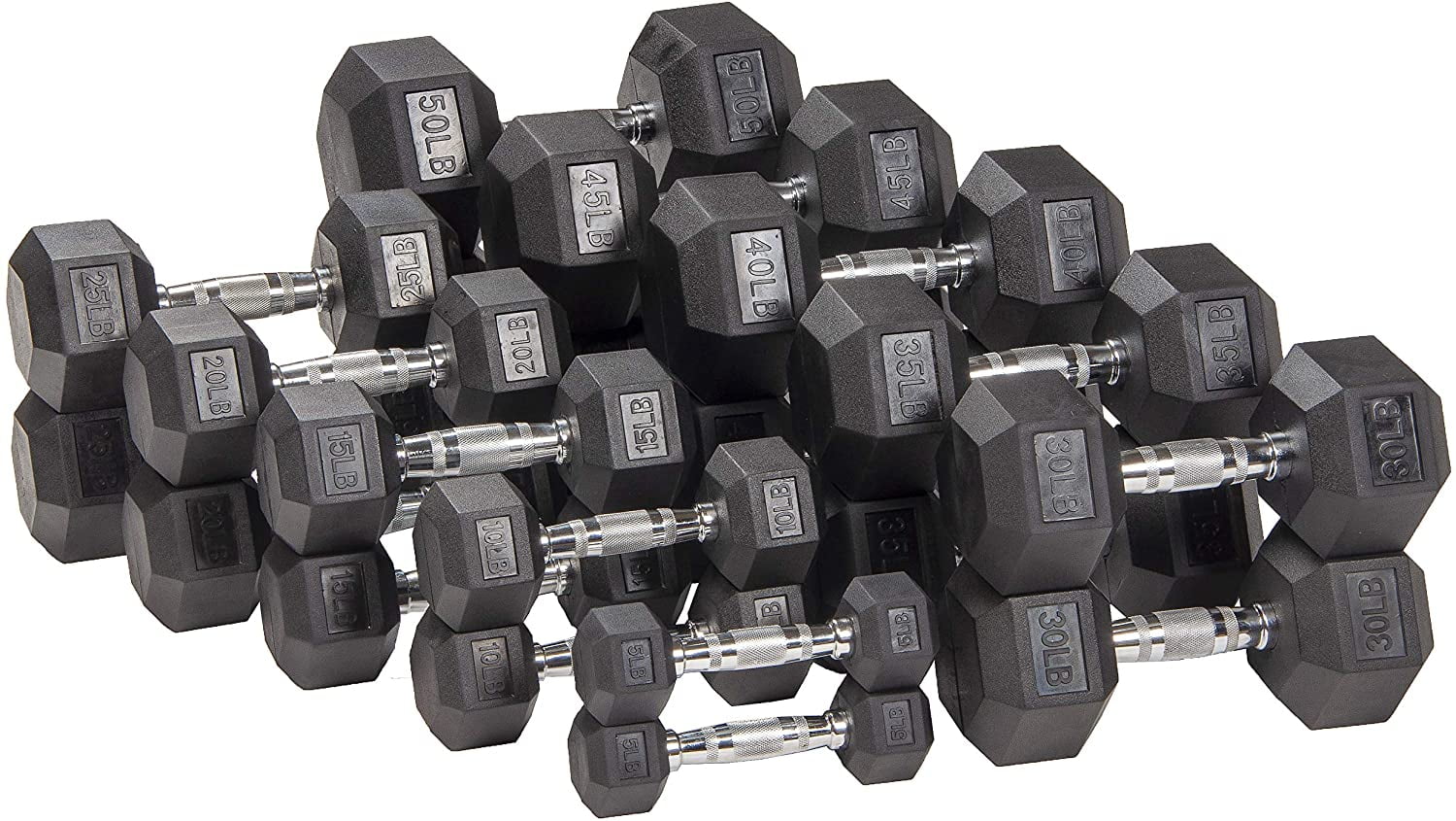 BalanceFrom Rubber Encased Hex Dumbbells, 20 Lbs. Pair