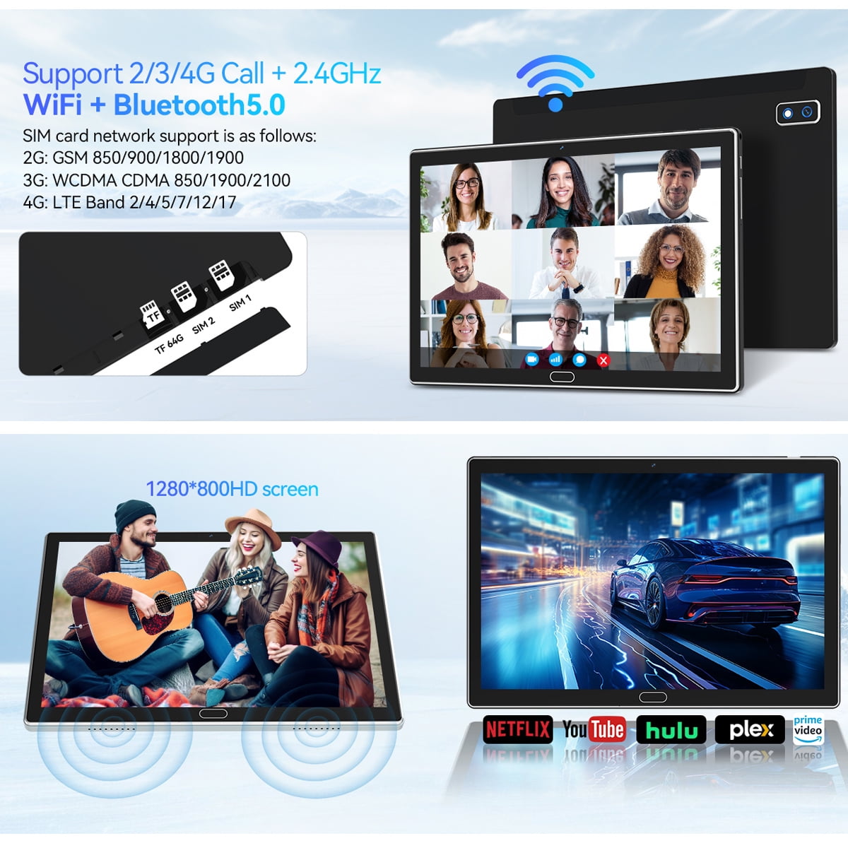 Android 13 Tablet 10.1" Android Tablet, 4gb+64gb Storage Tablet with Keyboard, Google GMS Certified, Dual 13MP+5MP Camera, WiFi, Bluetooth, GPS, IPS Full HD Display