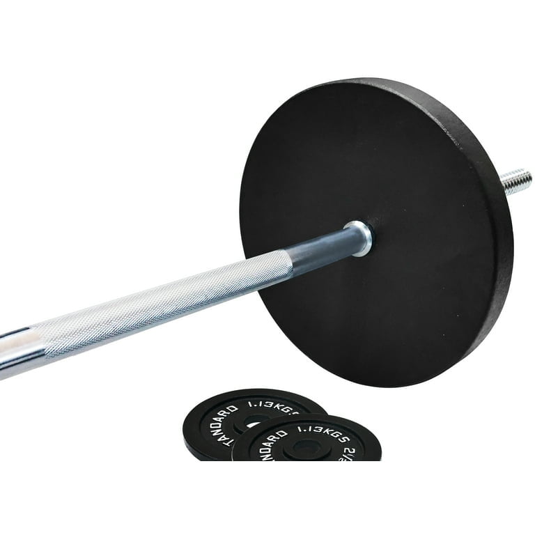 Athletic Works Cast Iron Standard Weight Including 5FT Standard Barbell with Star Locks, 100-Pound Set