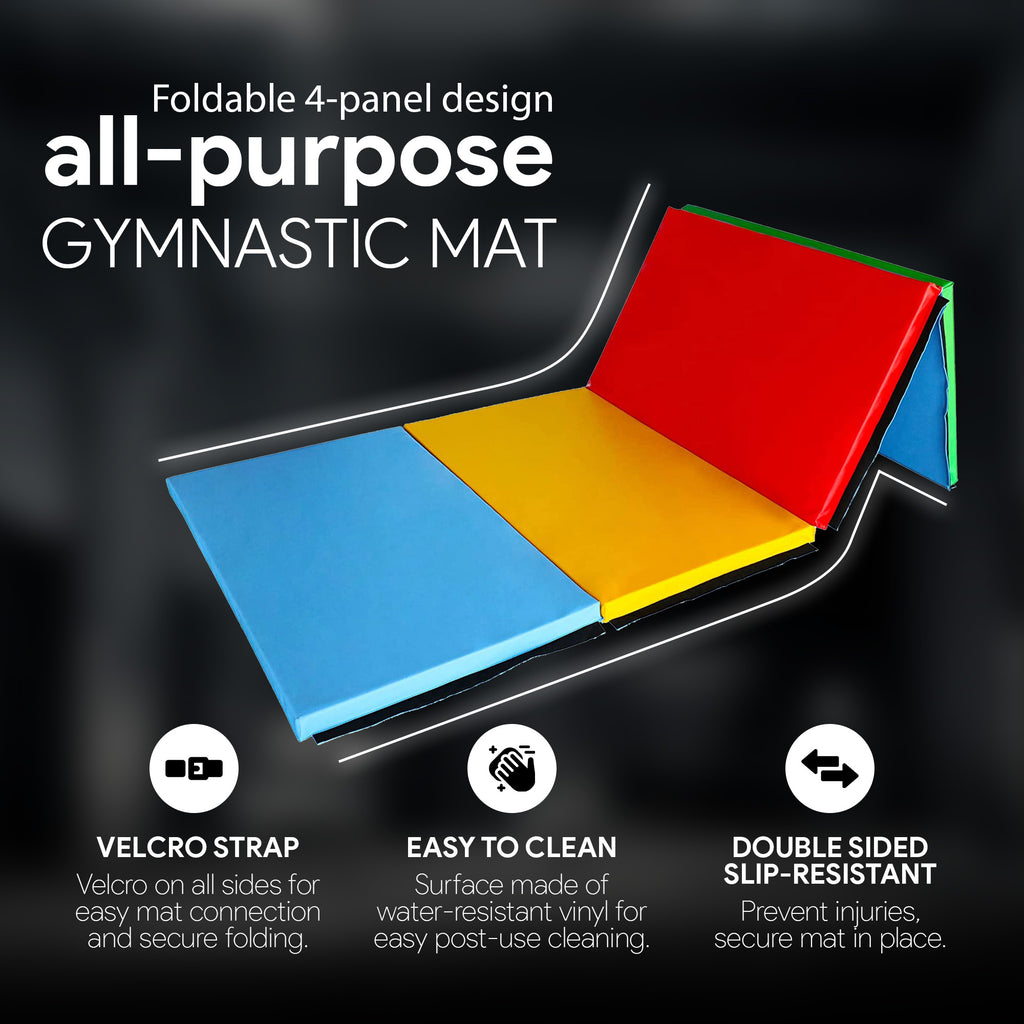 BalanceFrom Fitness 4' x 10' x 2" All Purpose Gymnastic Folding Gym Exercise Aerobics Mat