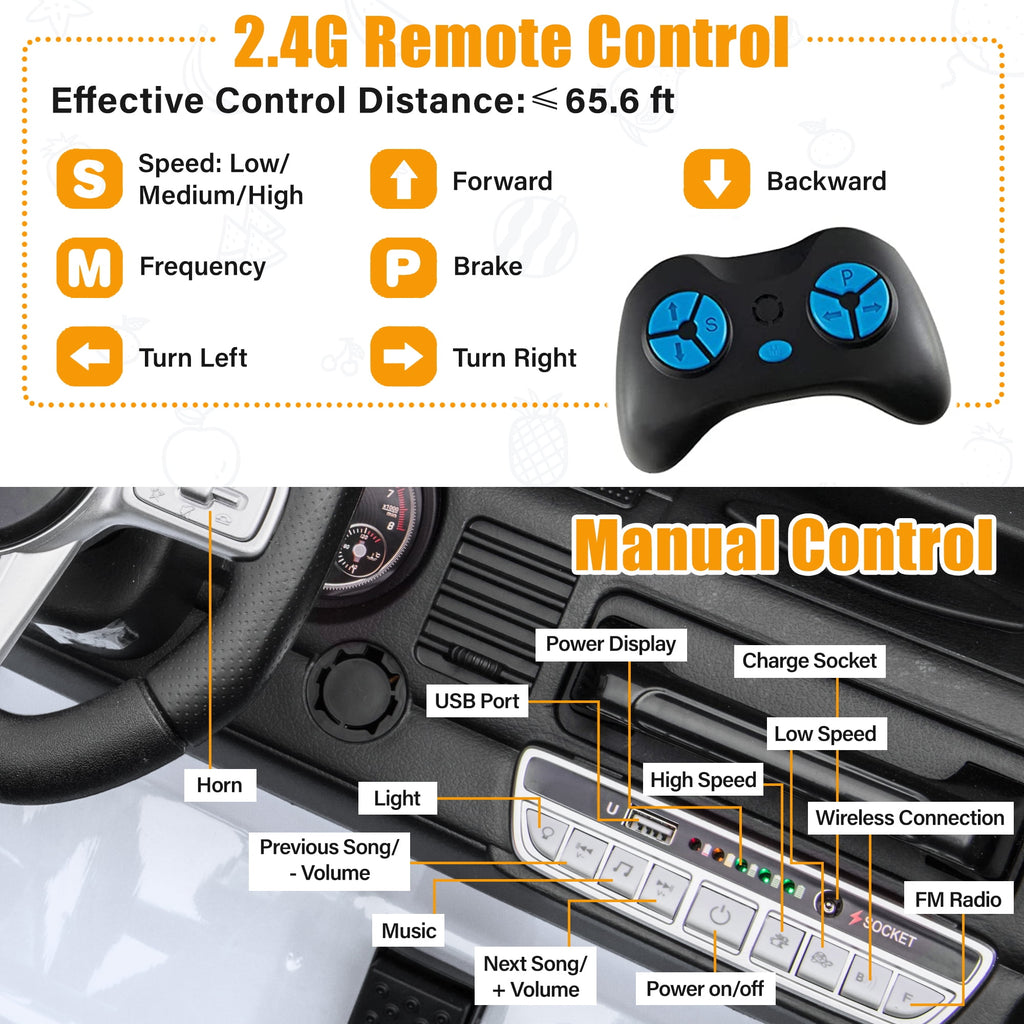 2 Seater 24V Ride on Car, Licensed Toyota Land Cruiser FJ40 Electric Truck with Remote Control, 4x80W Engine, Battery Powered Kid Car to Drive for Boy Girl, White