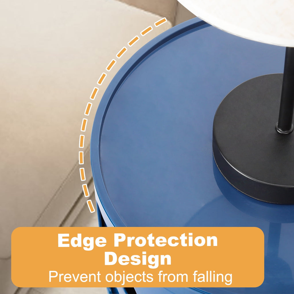 3 Drawer Sliding Barrel Modern Bedroom Nightstand, White