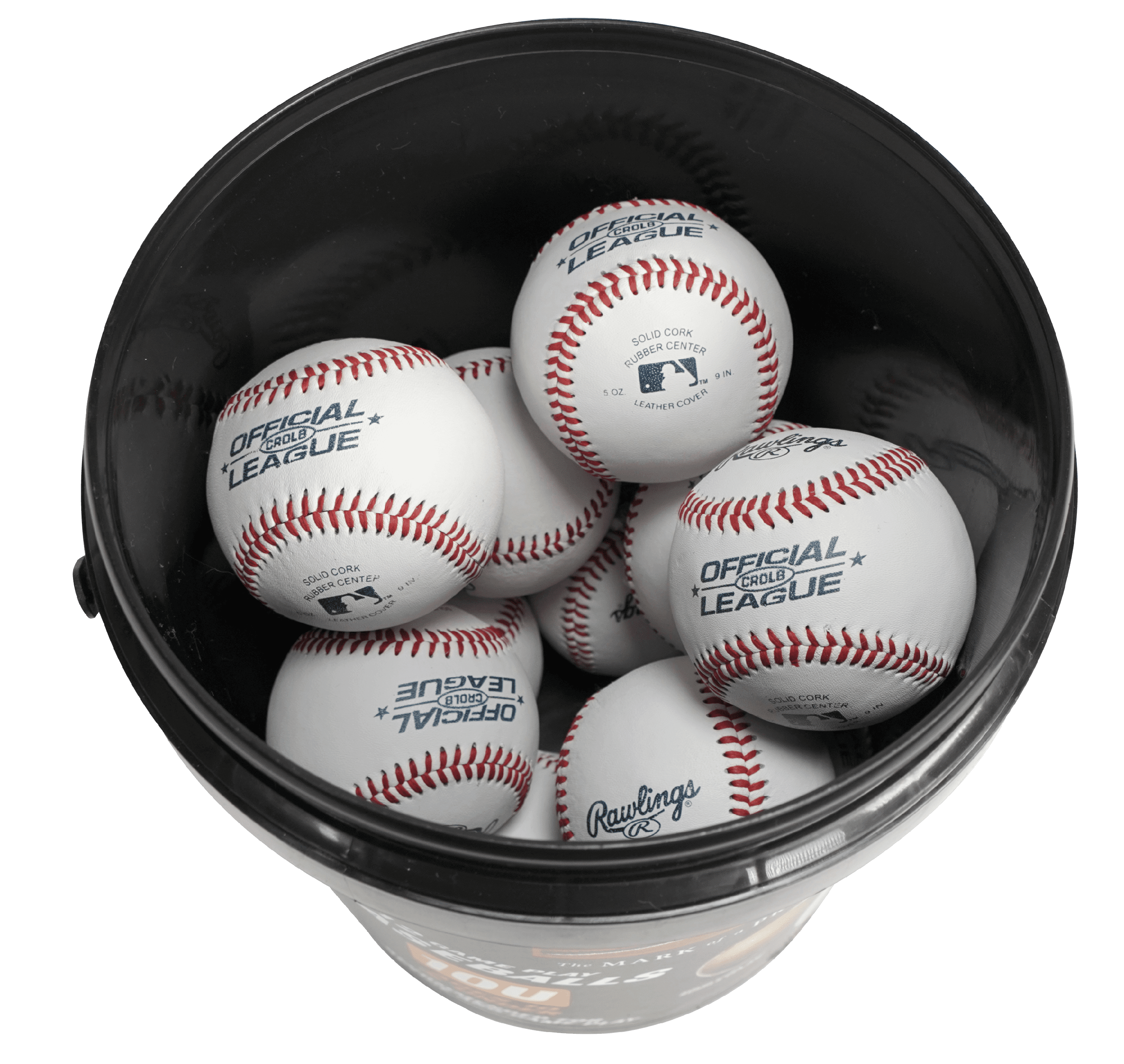 (12 Pack) Rawlings Bucket of 10U Official League CROLB Practice Youth Baseballs