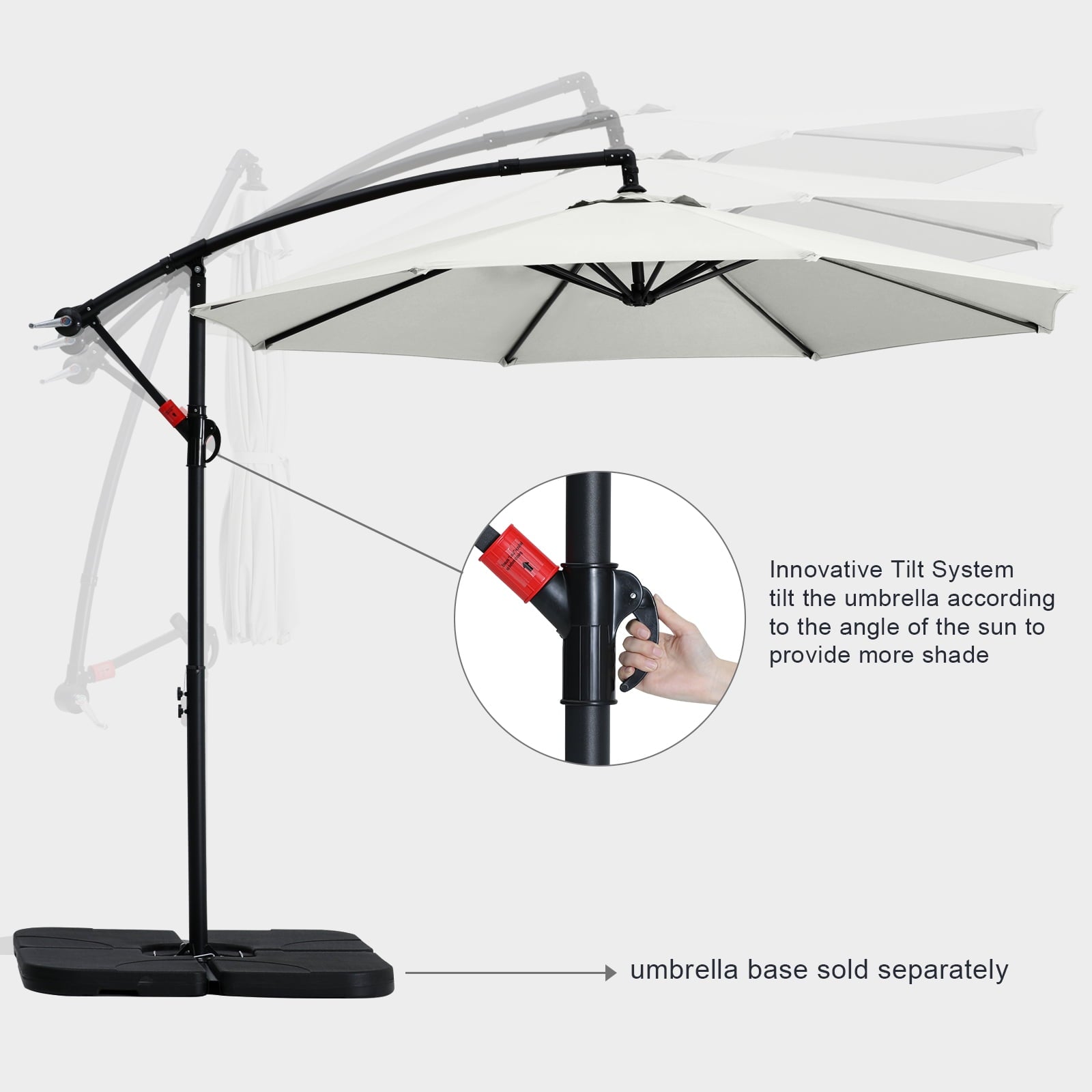 ABCCANOPY 10 FT Patio Umbrellas with Crank & Cross Base for Garden, Backyard, Pool and Beach, 12+ Colors(Turquoise)