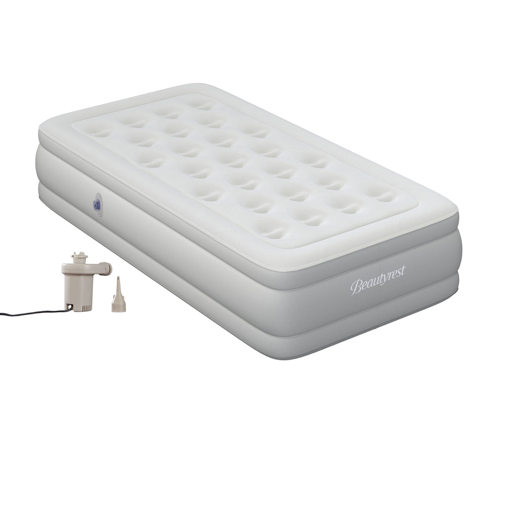 Beautyrest Sky Rise 18" Queen Air Bed Mattress, Raised Inflatable Blow-up Bed, Powerful Pump, Adjustable Firmness