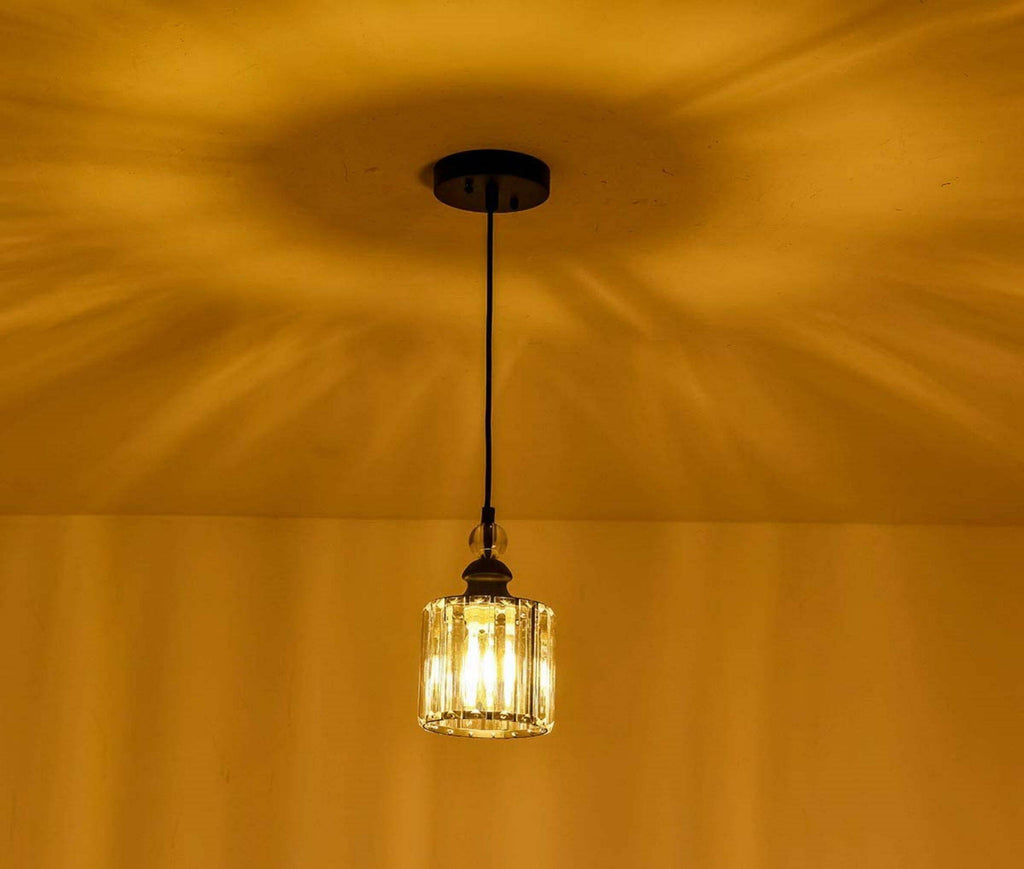 3 Pack Matte Black Crystal Pendant Lights for Kitchen Island