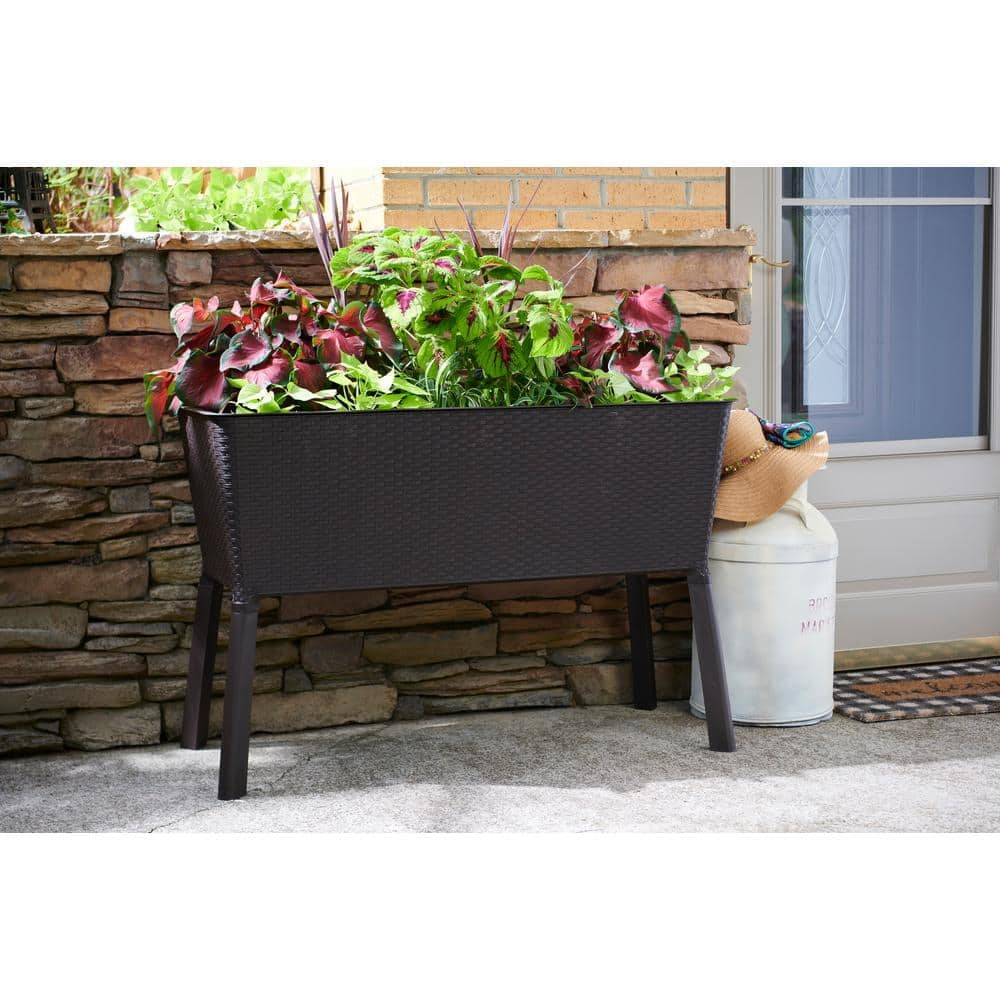 44.5 in. W x 15.25 in. H Easy Grow Elevated Resin Garden Bed Large